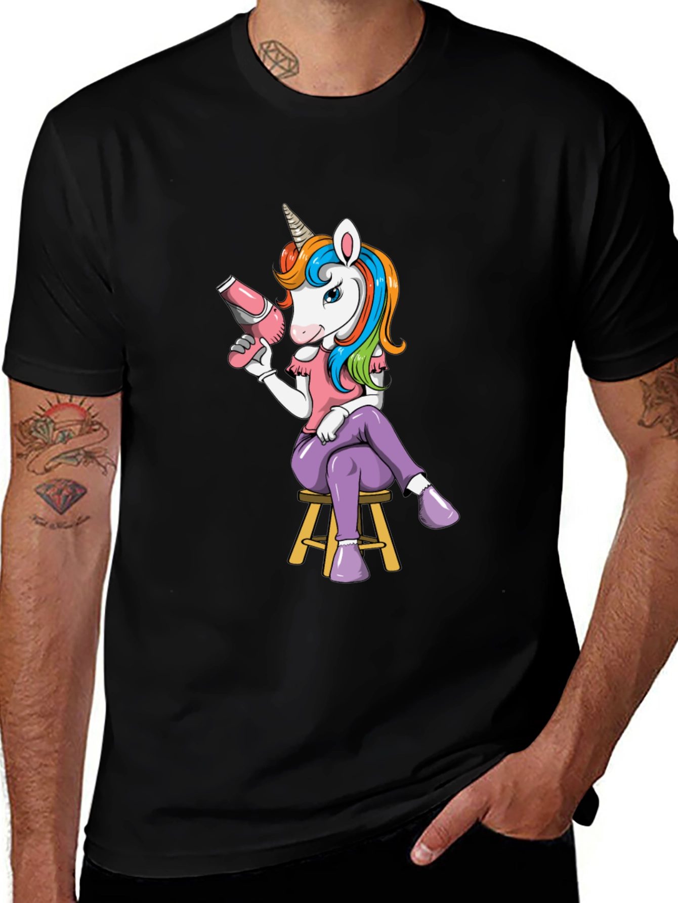 Variant 23 of Unicorn Hair Stylist Graphic Tee