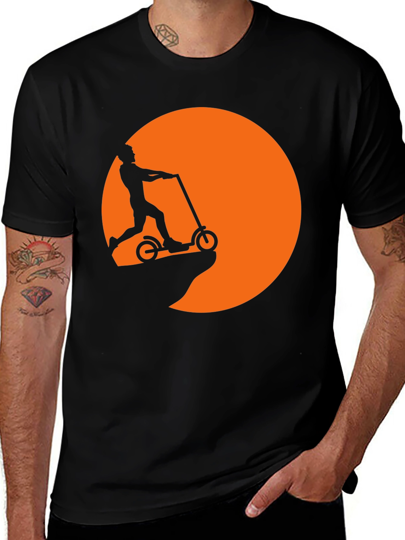Variant 29 of Scooter Sunset Graphic Tee - Black