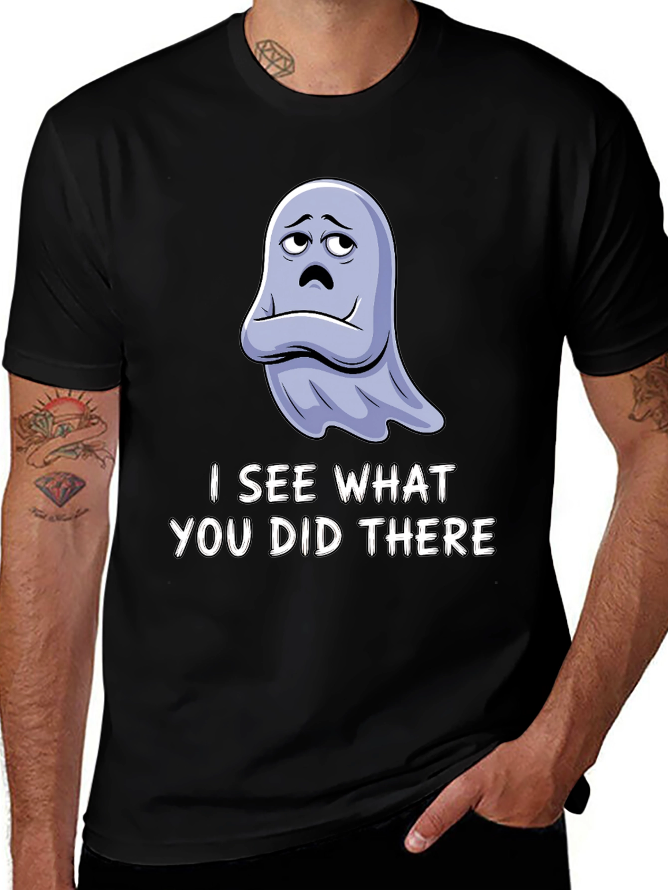Variant 25 of Funny Ghost Graphic T-Shirt - Halloween Humor Tee