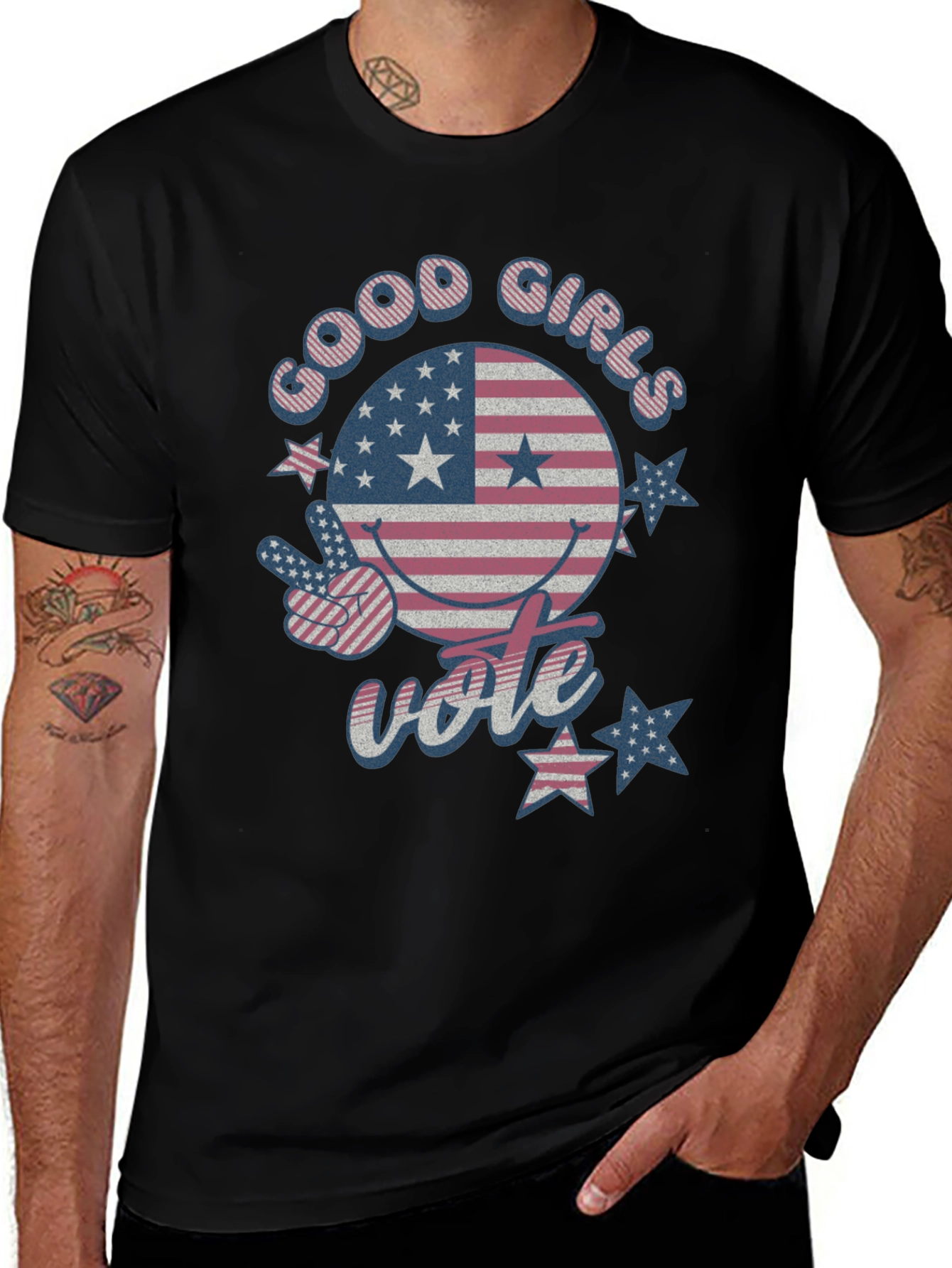 Good Girls Vote American Flag T-Shirt