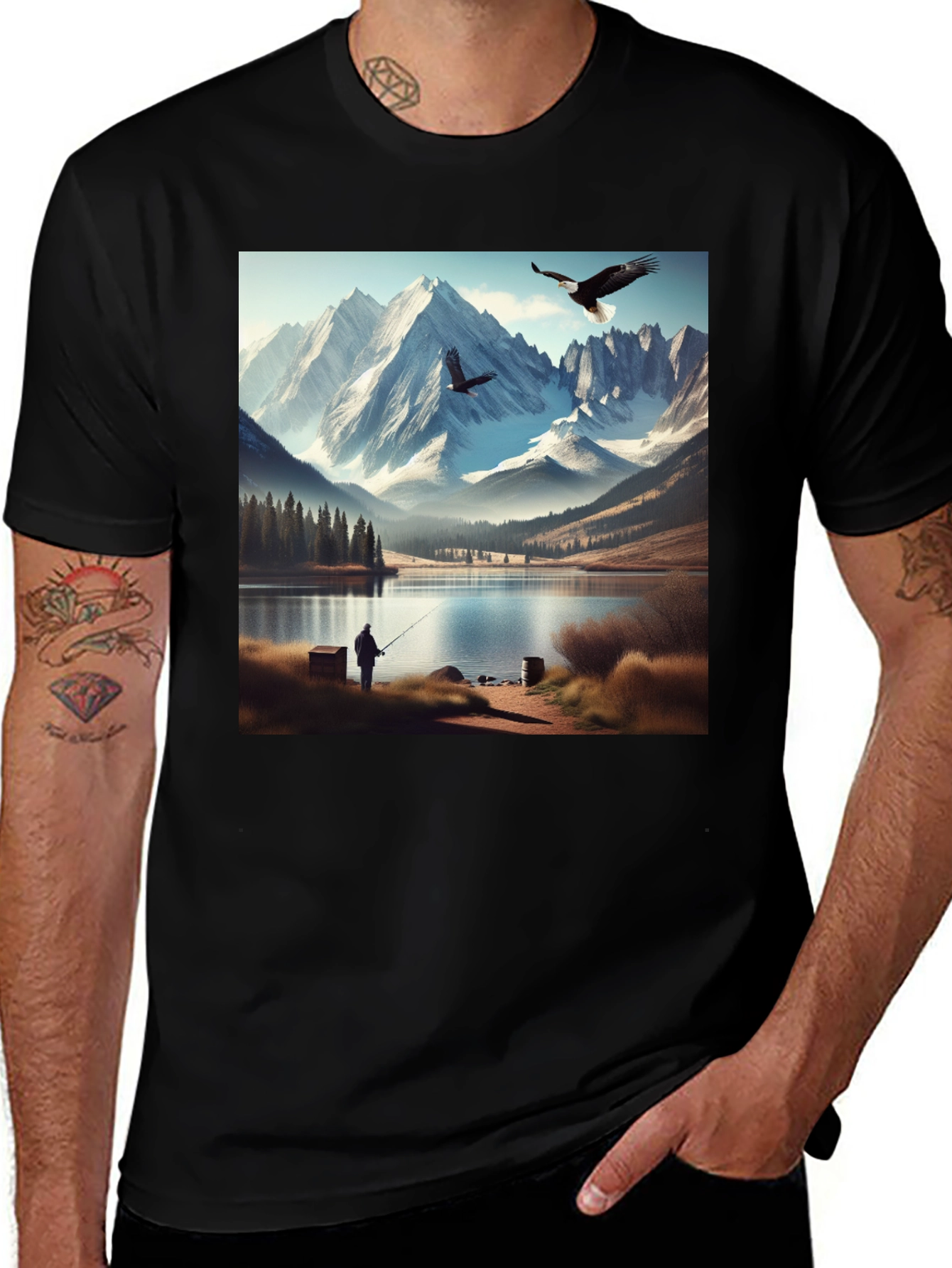 Variant 25 of Majestic Mountains & Eagle T-Shirt