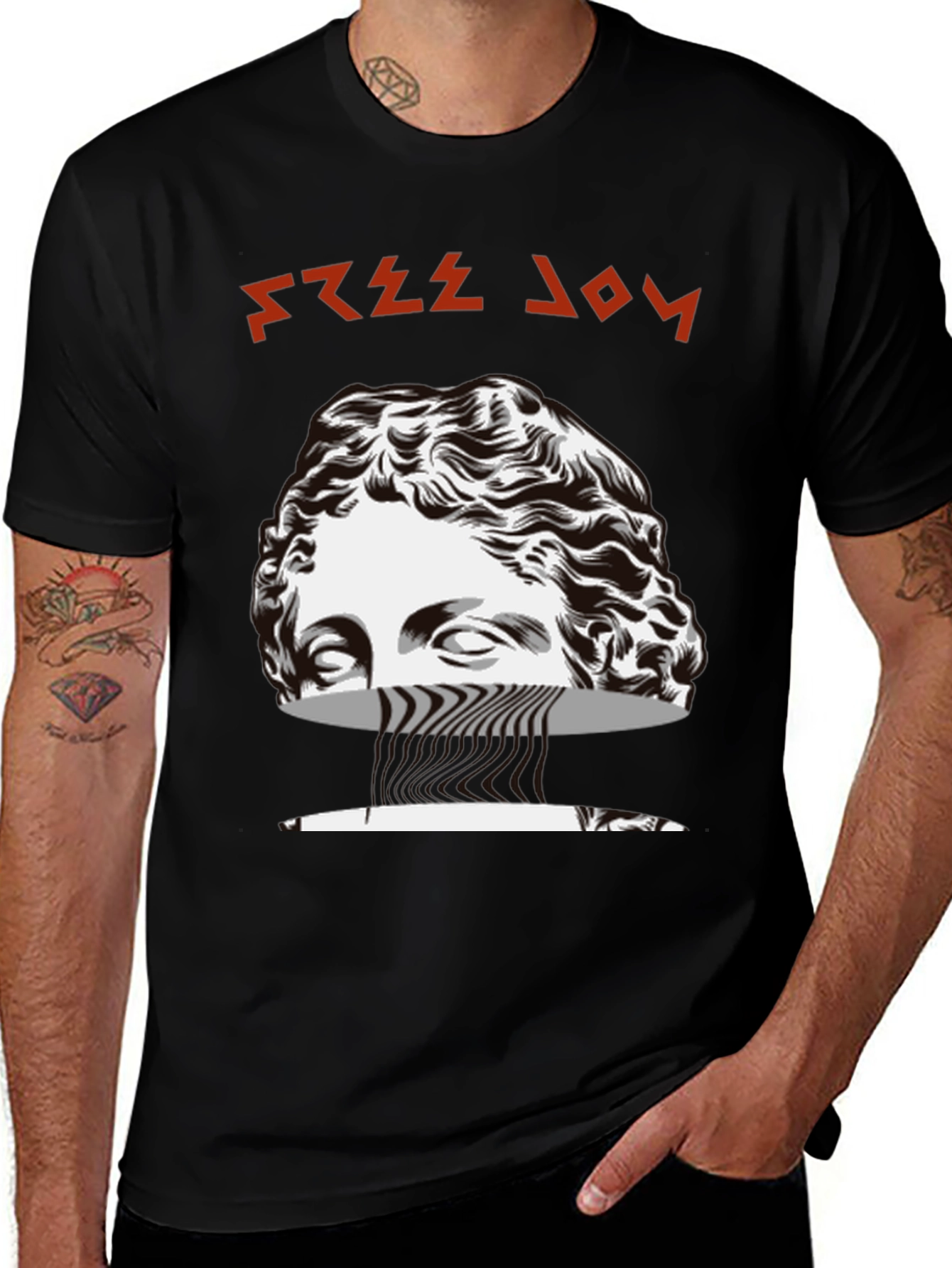 Variant 14 of Free Joy Graphic Tee - Black Cotton Blend T-Shirt