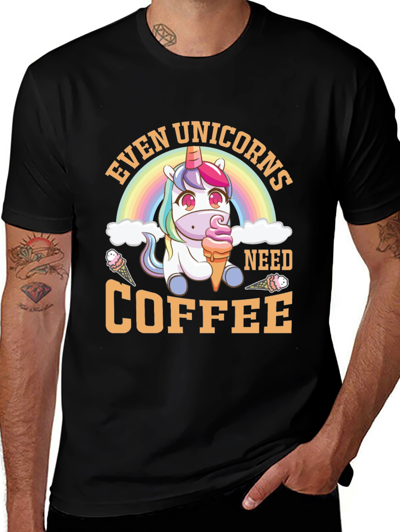 Variant 13 of Unicorn Coffee T-Shirt - Whimsical Graphic Tee