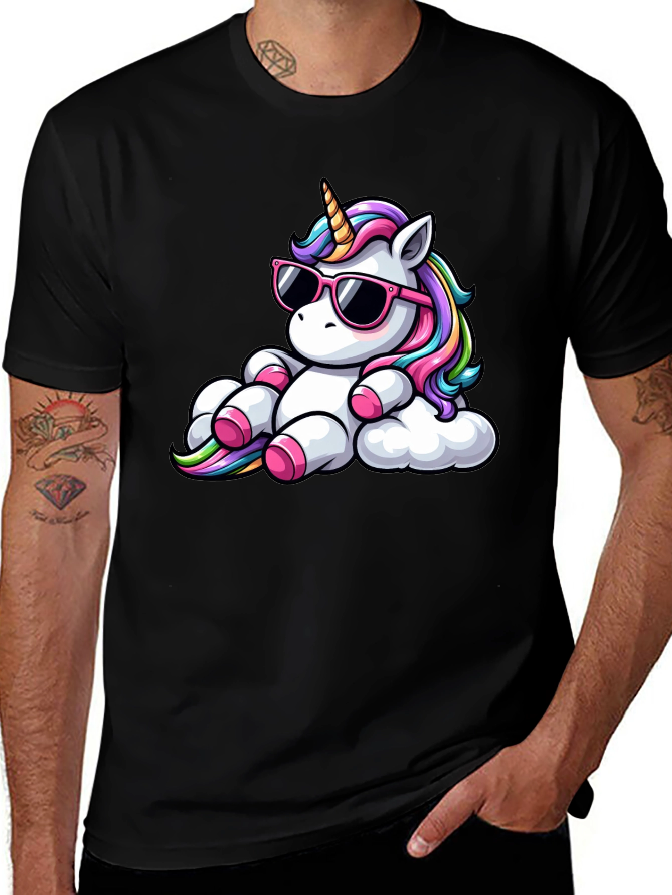 Variant 24 of Unicorn in Shades Graphic Tee - Cute Cartoon Design