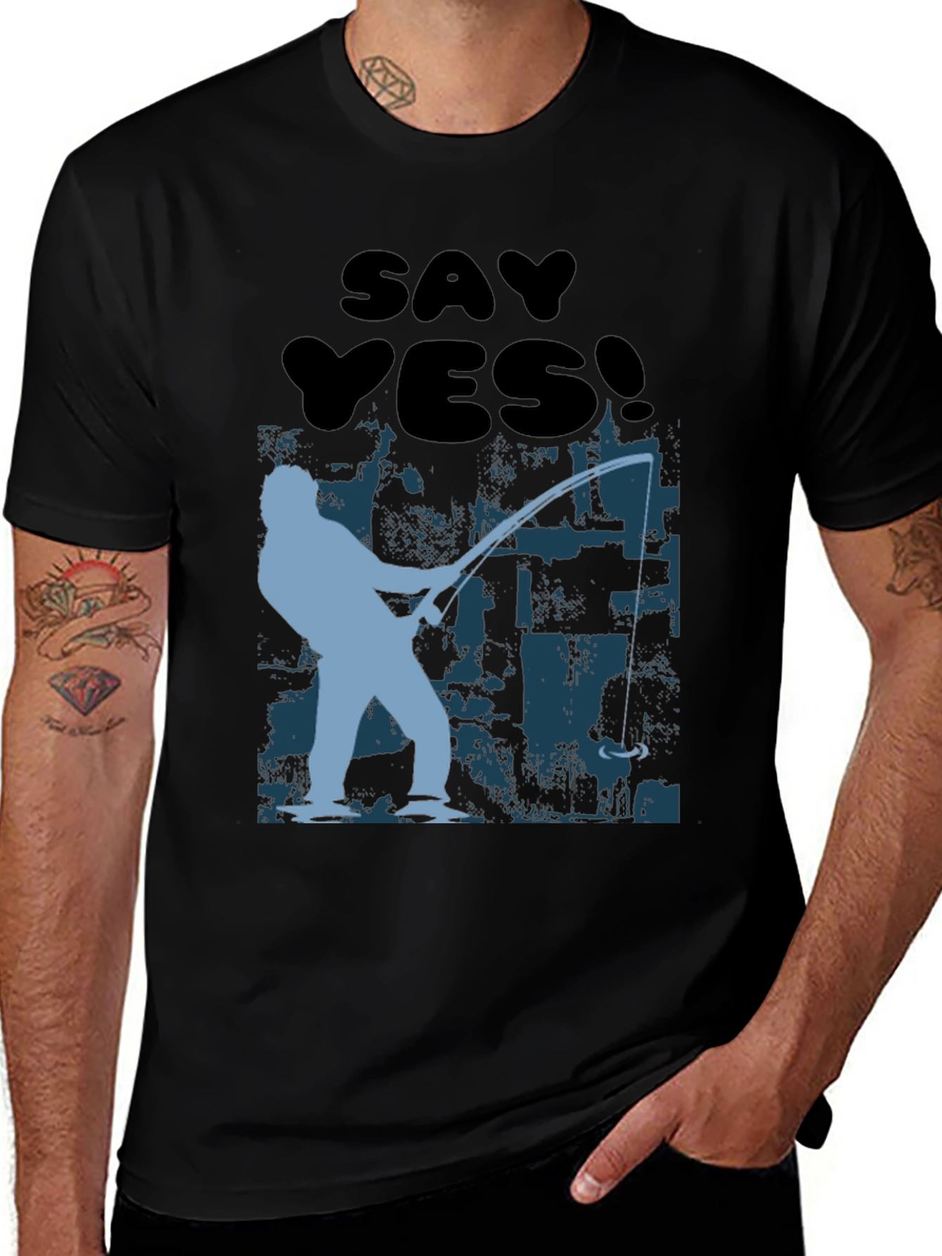 Variant 19 of Say Yes! Fishing T-Shirt