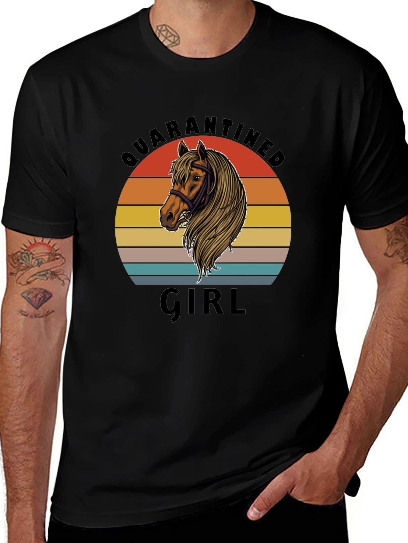 Variant 4 of Quarantined Girl Horse Graphic T-Shirt