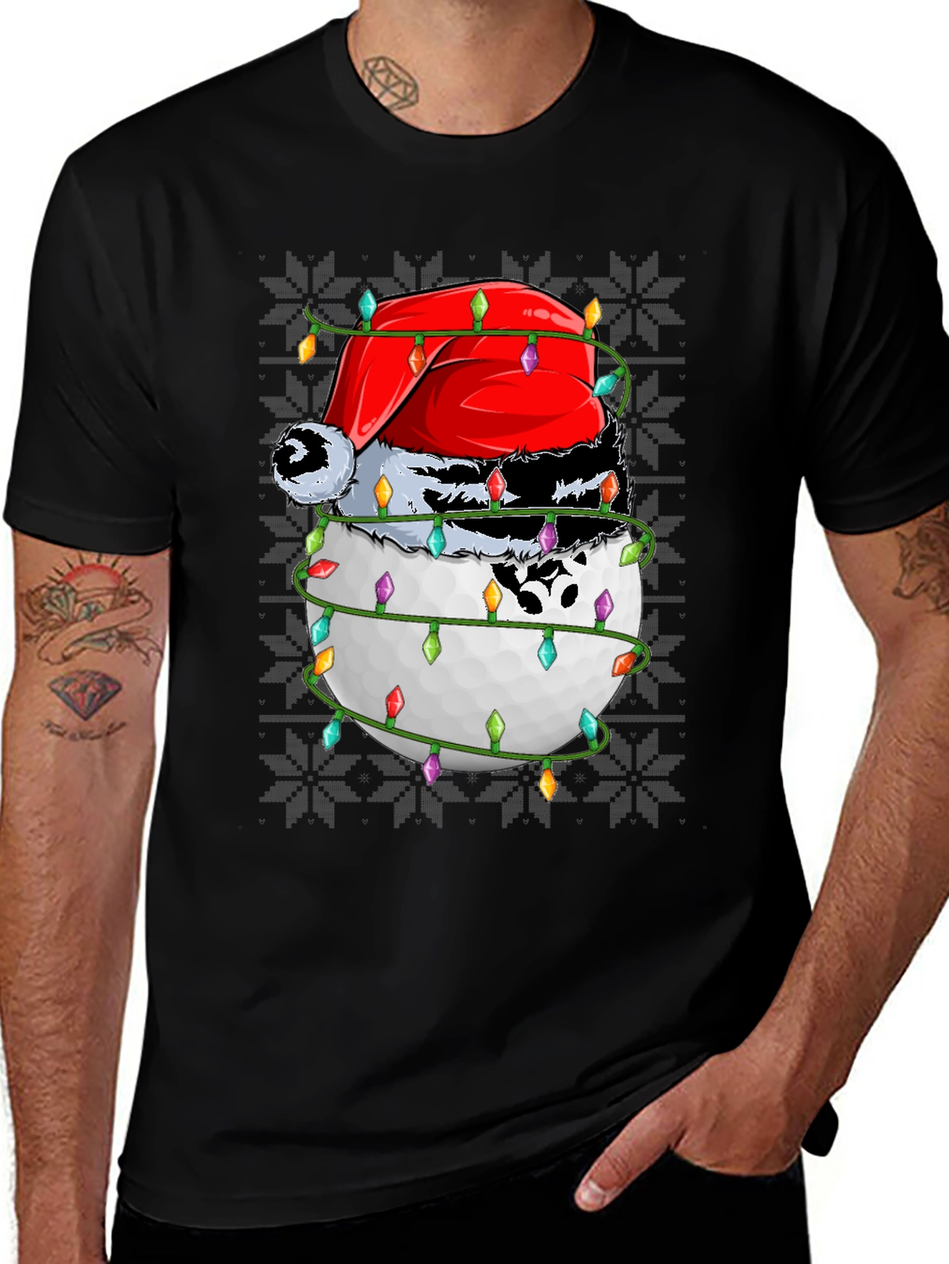 Golf Ball Christmas T-Shirt Holiday Tee