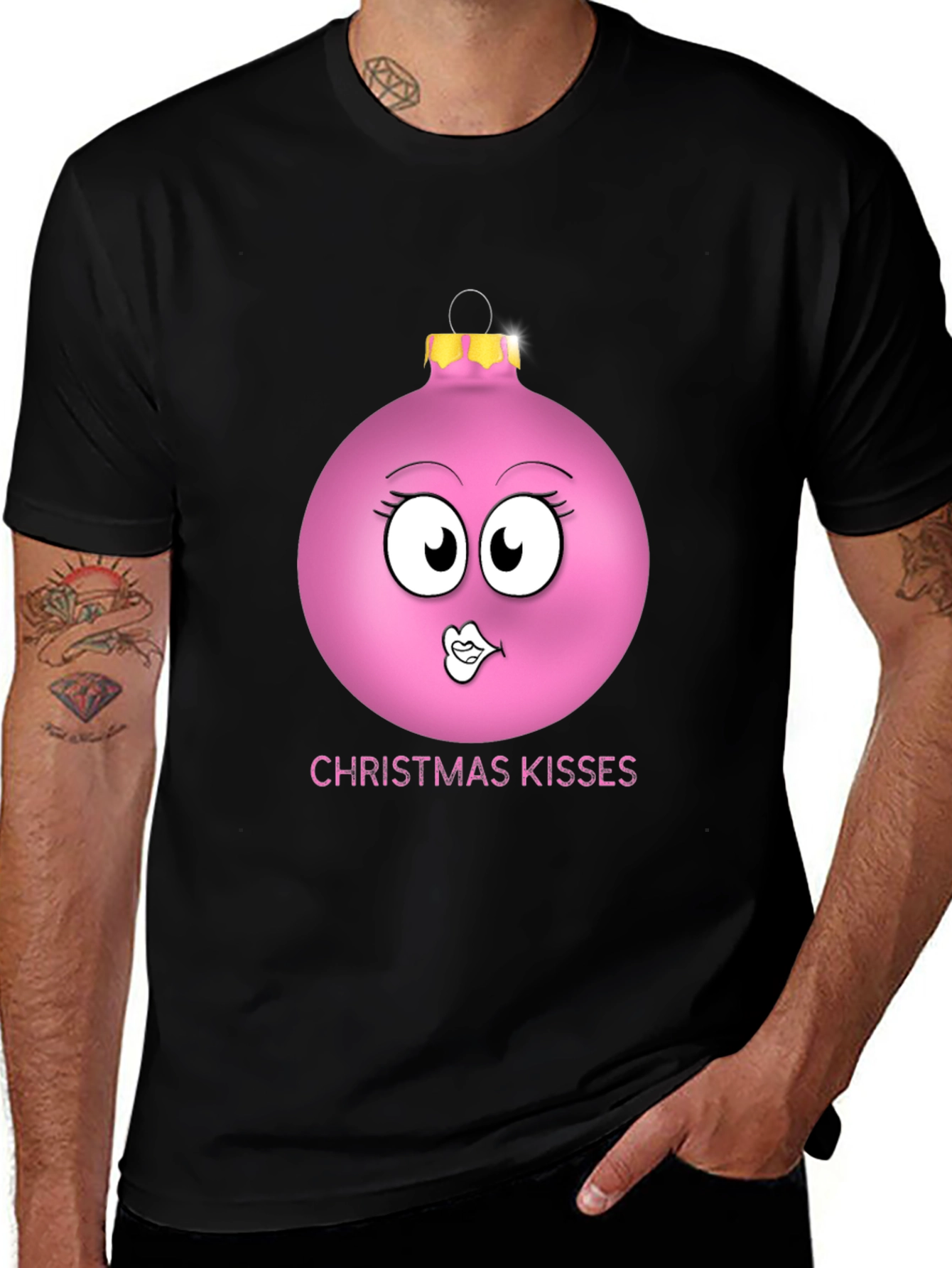 Christmas Kisses Ornament Graphic T-Shirt