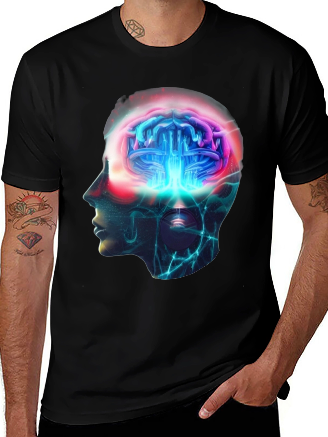 Variant 26 of Mindscape Graphic Tee - Abstract Brain Design