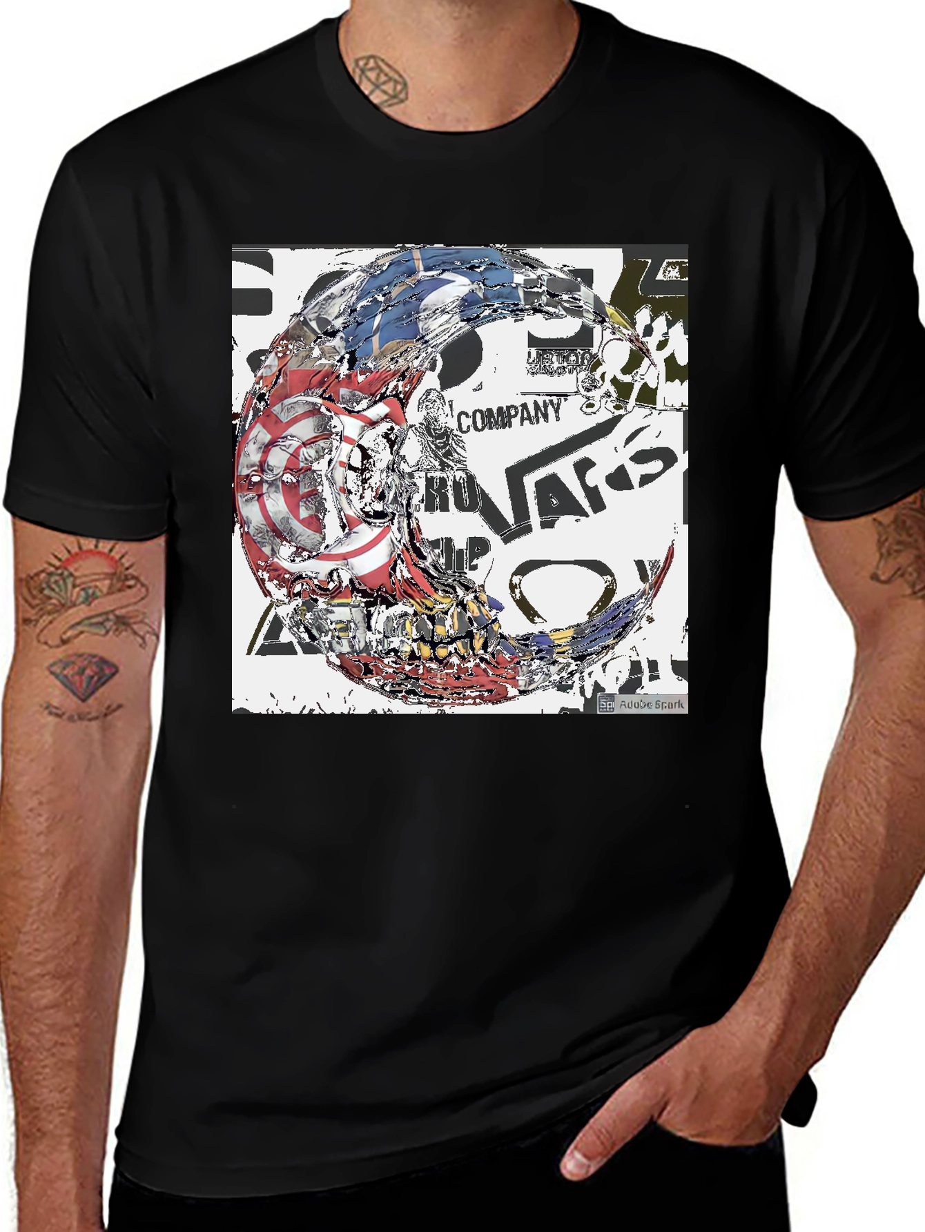 Variant 27 of Abstract Graphic Print Black Tee