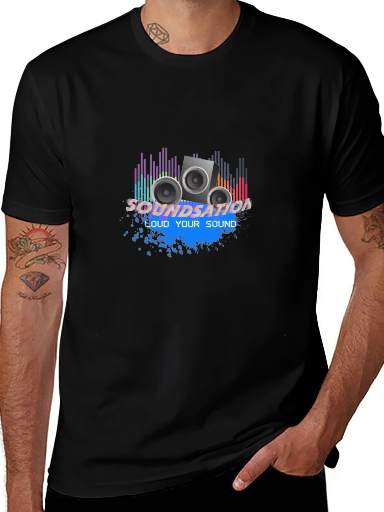 Variant 29 of SoundSation Loud Music Graphic Black T-Shirt