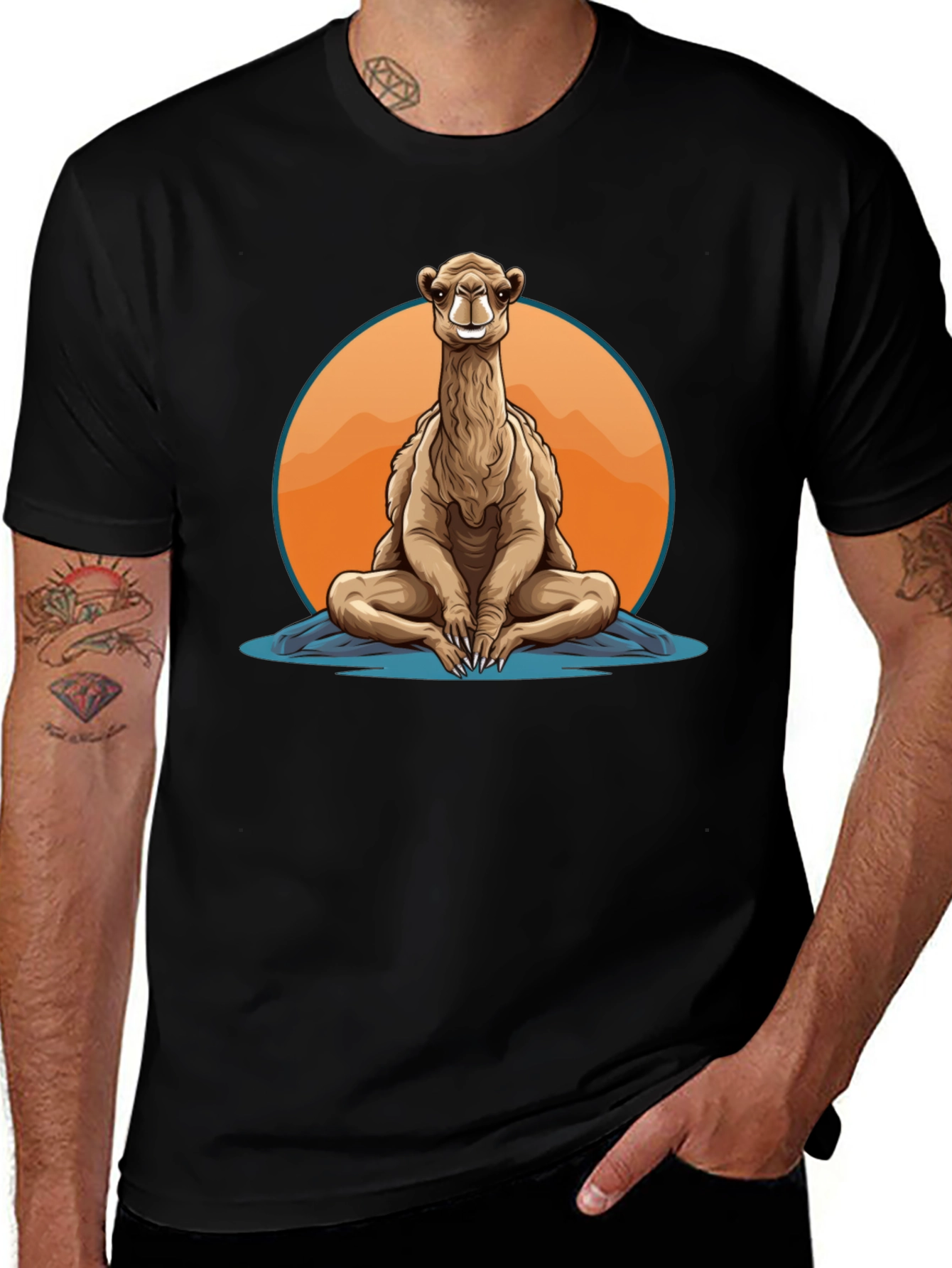 Variant 2 of Meditating Camel T-Shirt - Zen Animal Graphic Tee