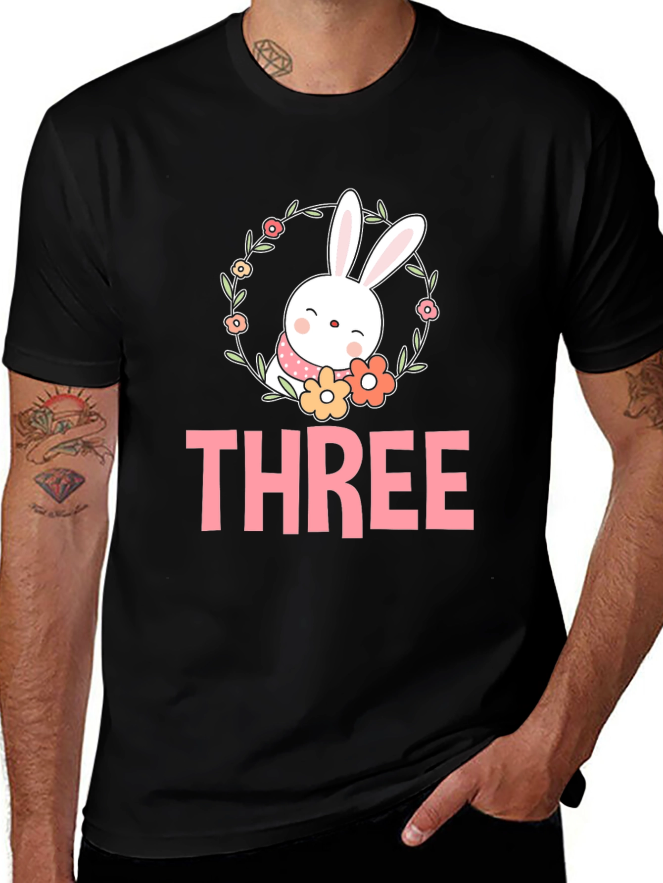 Variant 9 of Cute Easter Bunny Three 3rd Birthday T-Shirt