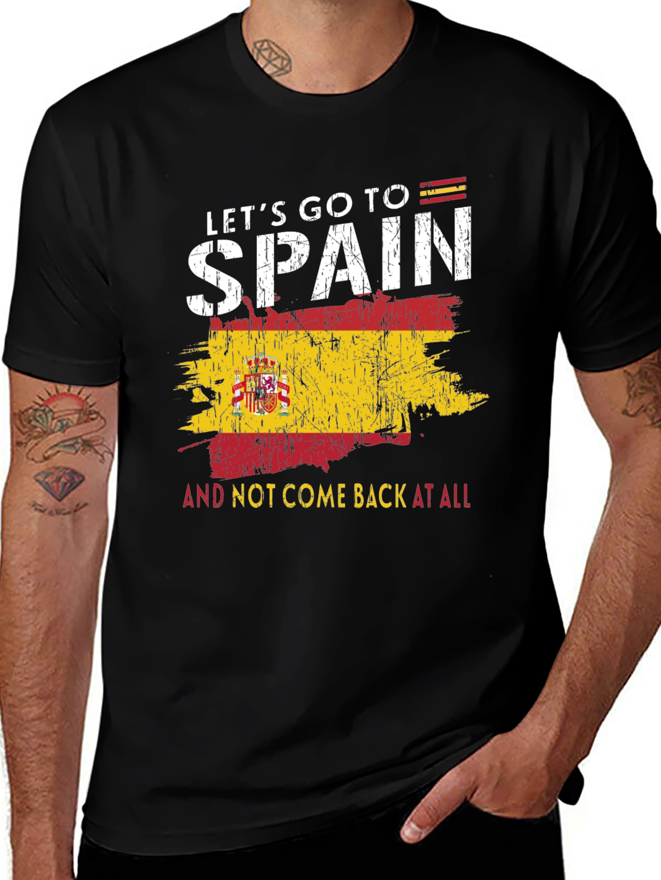 Spain Flag Graphic T-Shirt - Let's Go To Spain