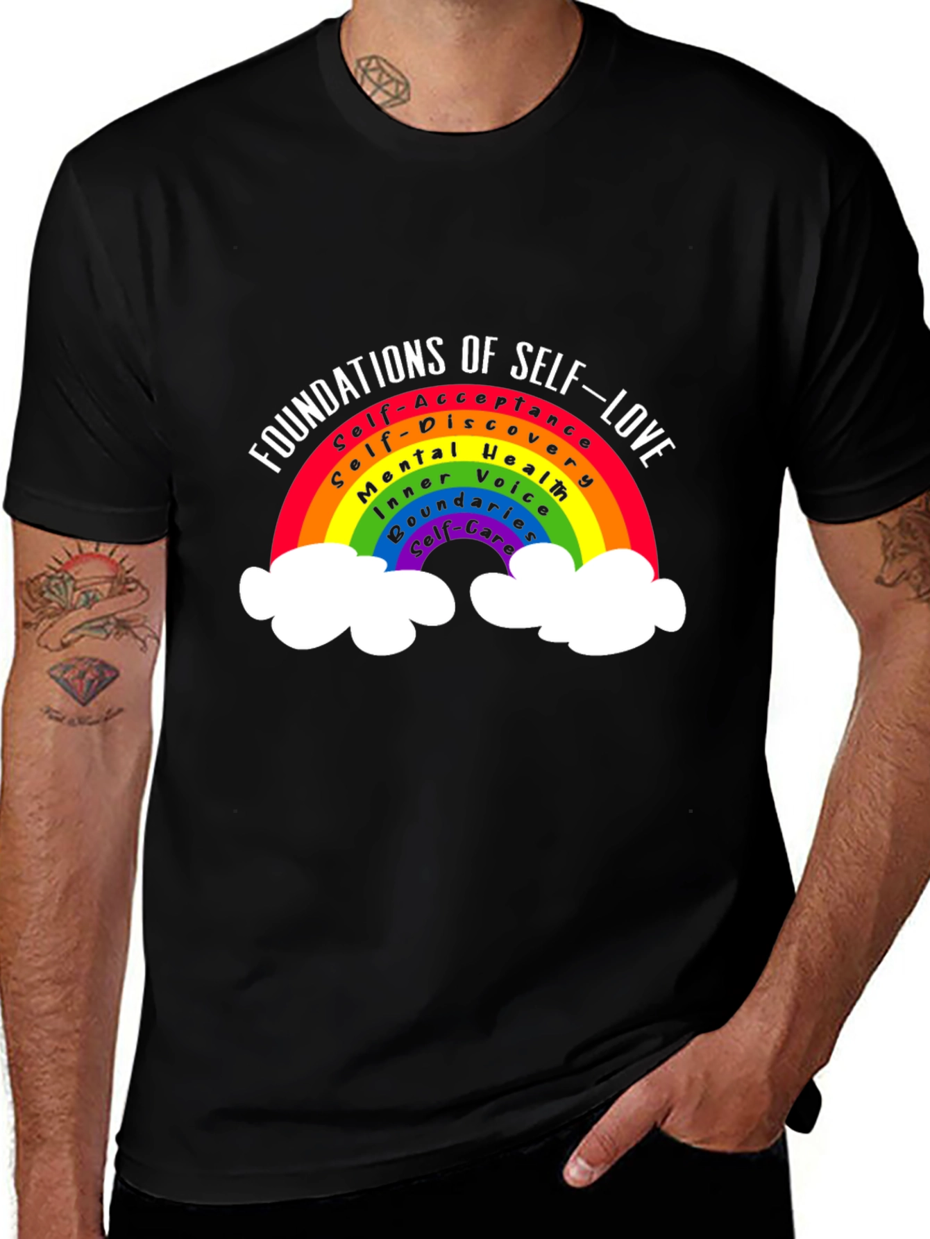 Variant 10 of Foundations of Self-Love Rainbow T-Shirt