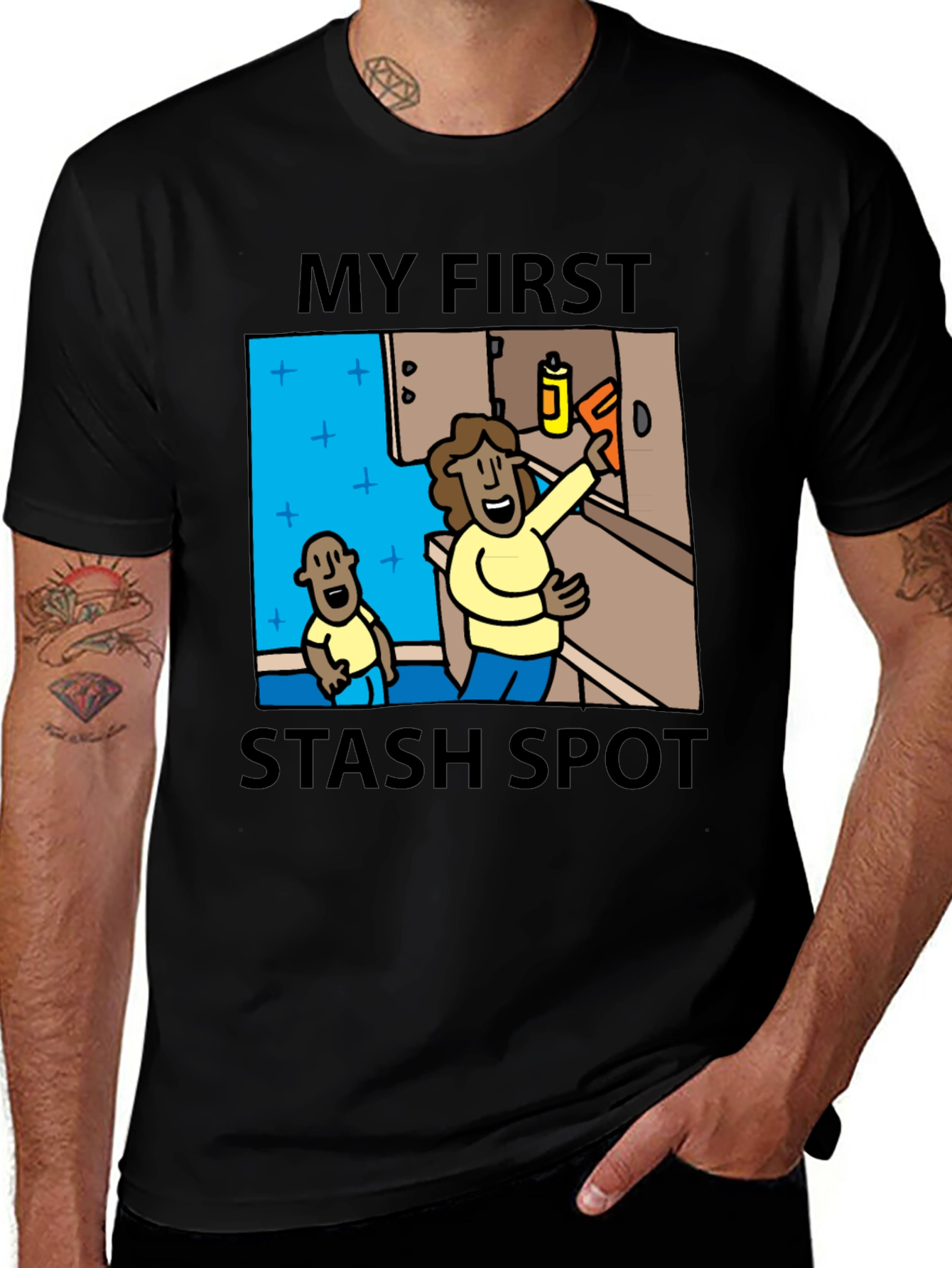 Variant 22 of My First Stash Spot T-Shirt - Funny Cartoon Graphic Tee