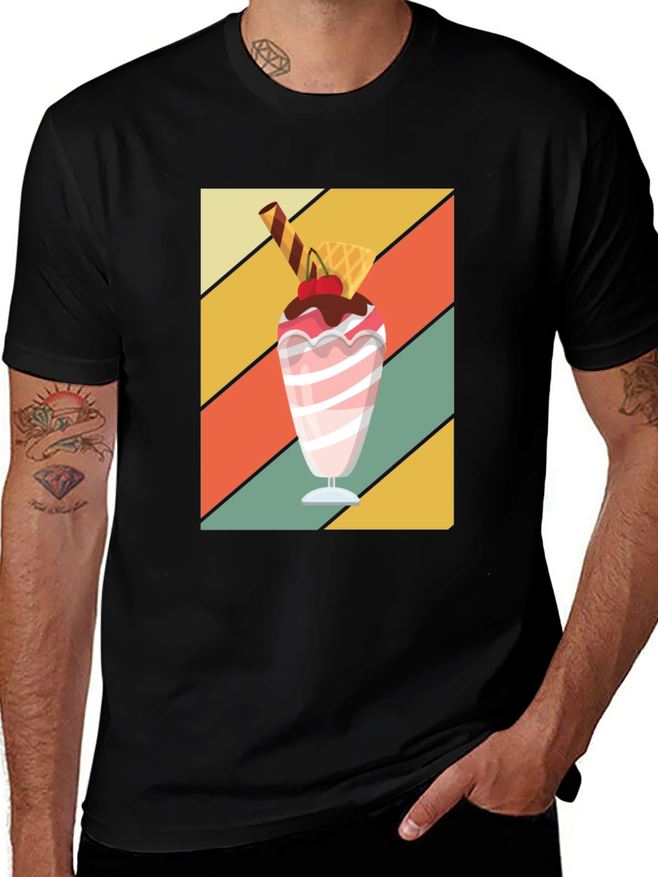 Variant 16 of Retro Ice Cream Sundae Graphic T-Shirt