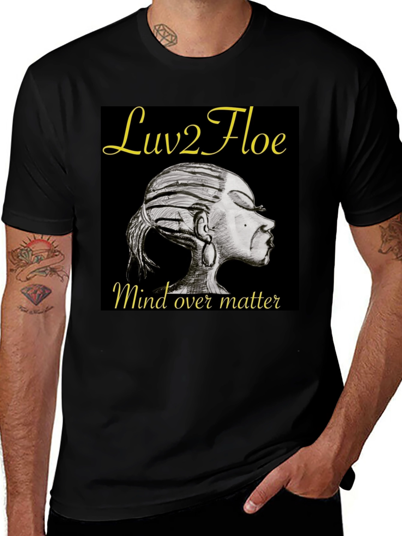 Variant 25 of Luv2Floe Mind Over Matter Black Graphic T-Shirt