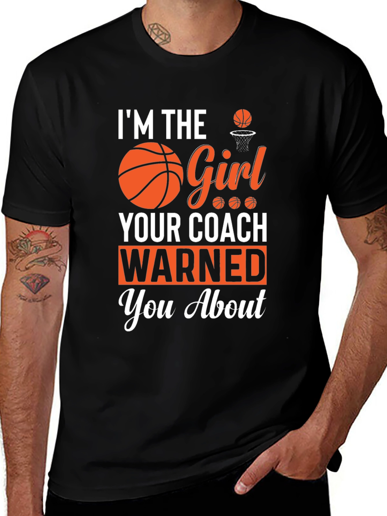 Variant 18 of Basketball Girl T-Shirt - Warned You About Design