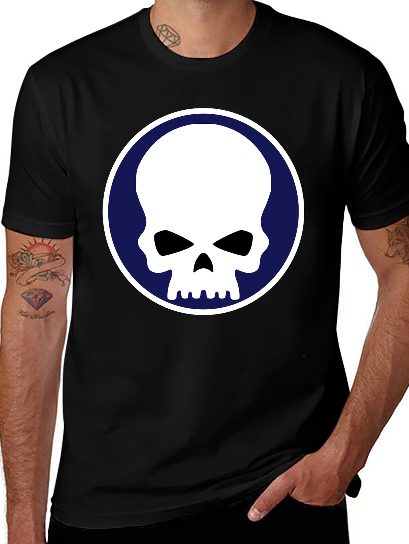 Variant 30 of Skull Emblem Graphic Tee - Cool & Casual