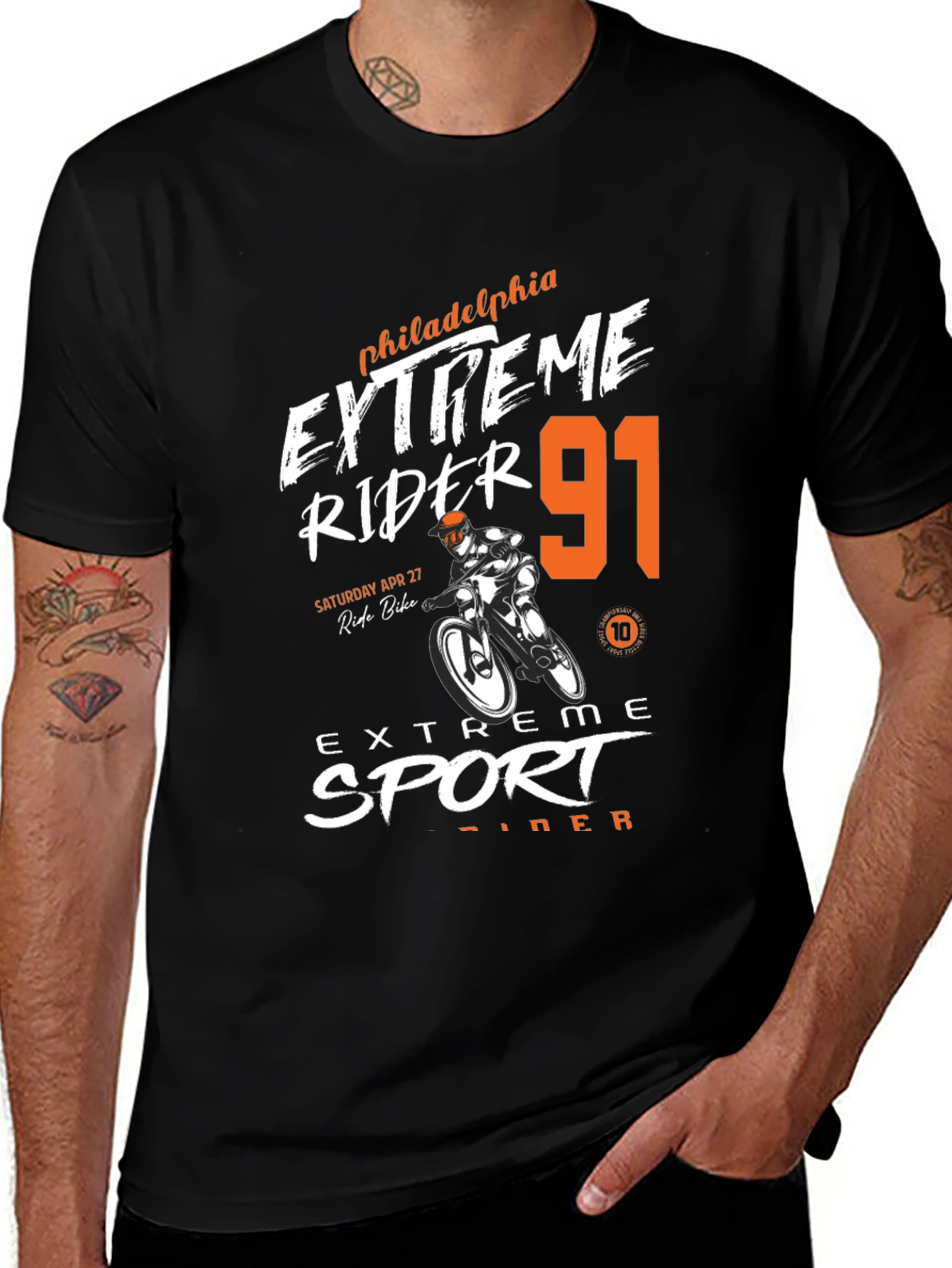 Variant 10 of Extreme Rider 91 Black Graphic Tee
