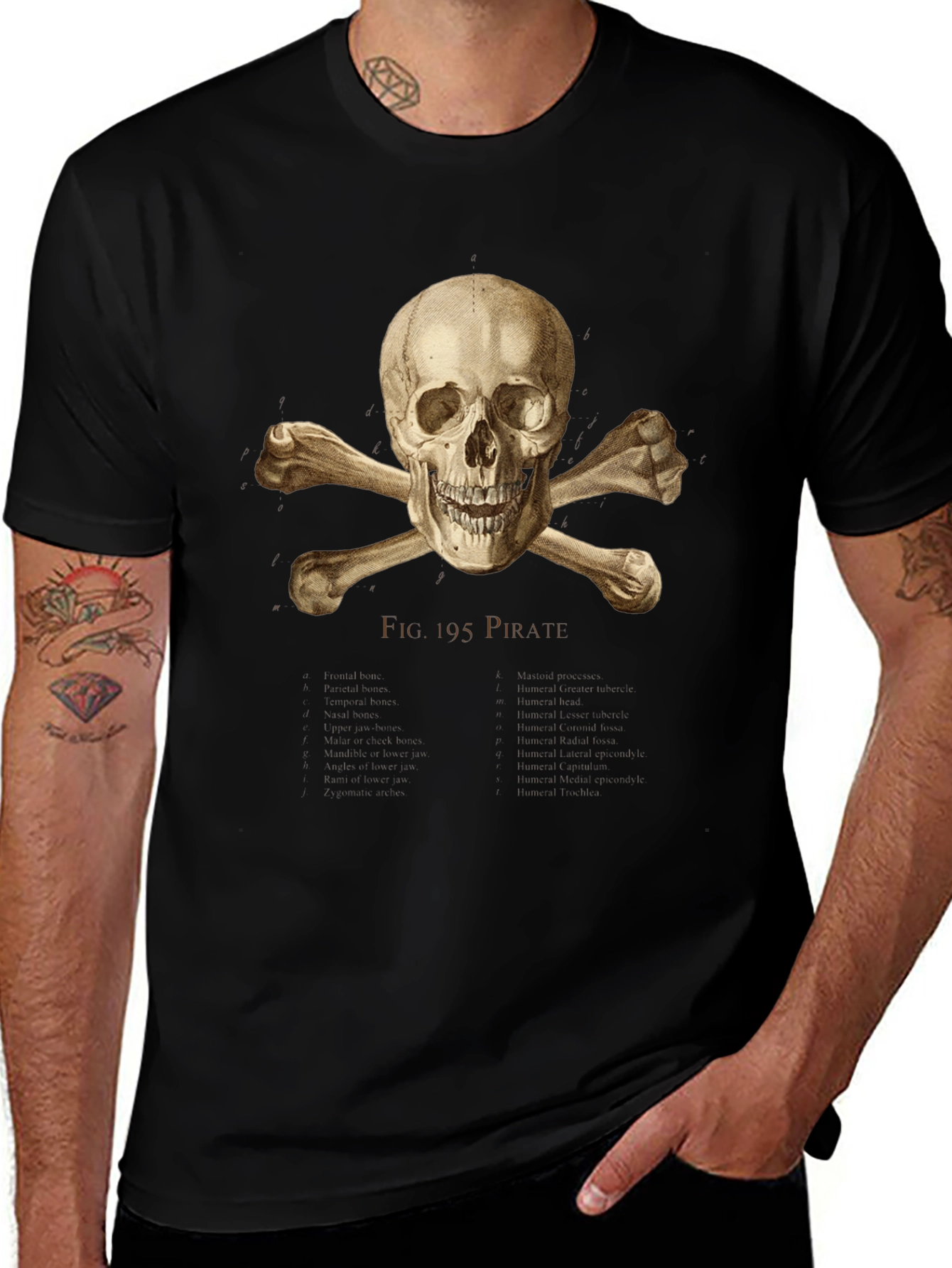 Variant 27 of Pirate Skull & Crossbones Graphic Tee - Black
