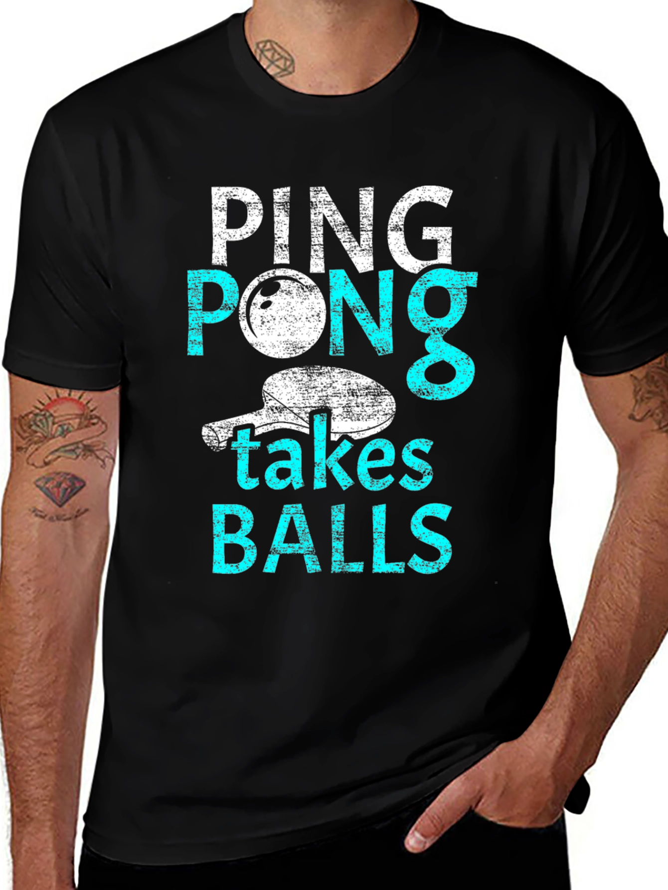 Variant 2 of Ping Pong Takes Balls Graphic T-Shirt