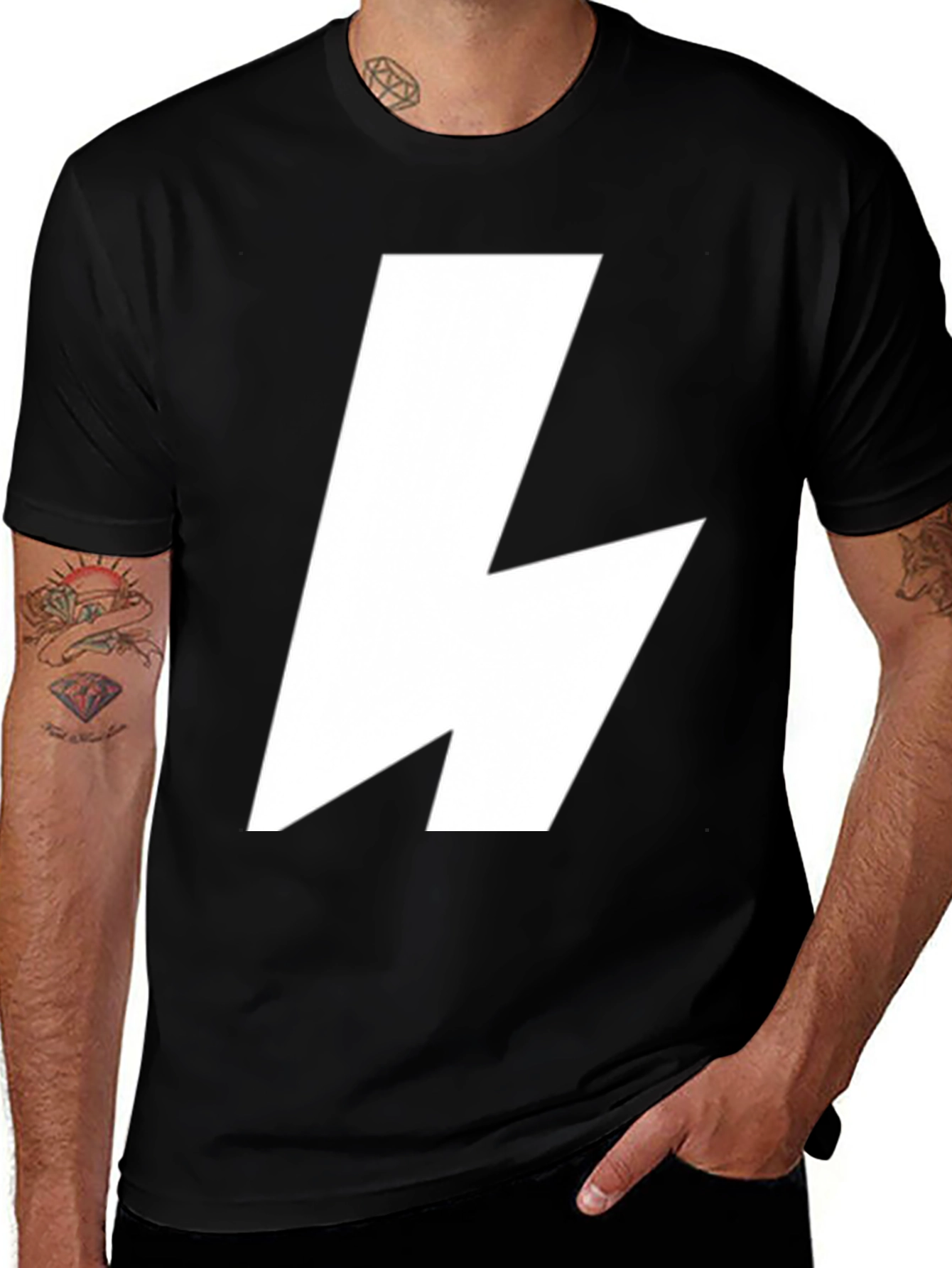 Variant 16 of Lightning Bolt Graphic Black Tee