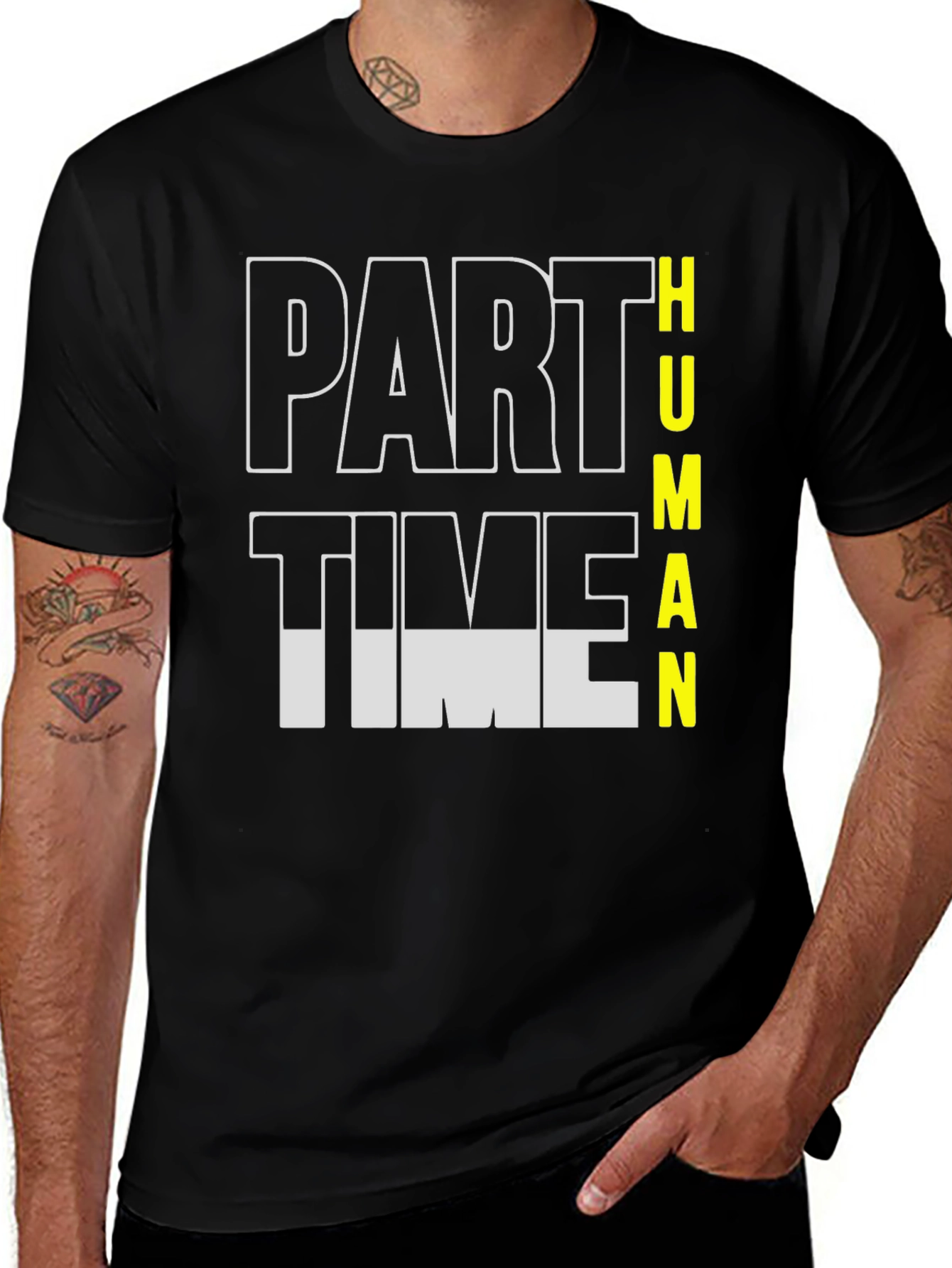 Variant 8 of Part Time Human Funny Graphic T-Shirt