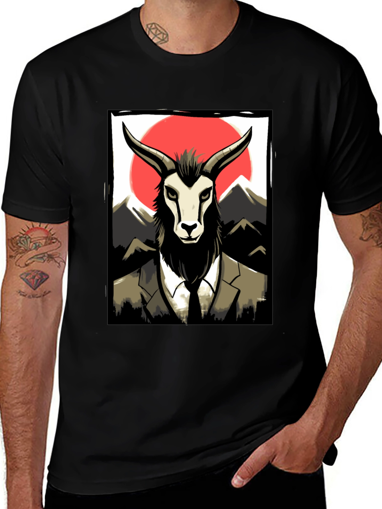 Variant 29 of Goat Suit T-Shirt - Mountain Scene Tee