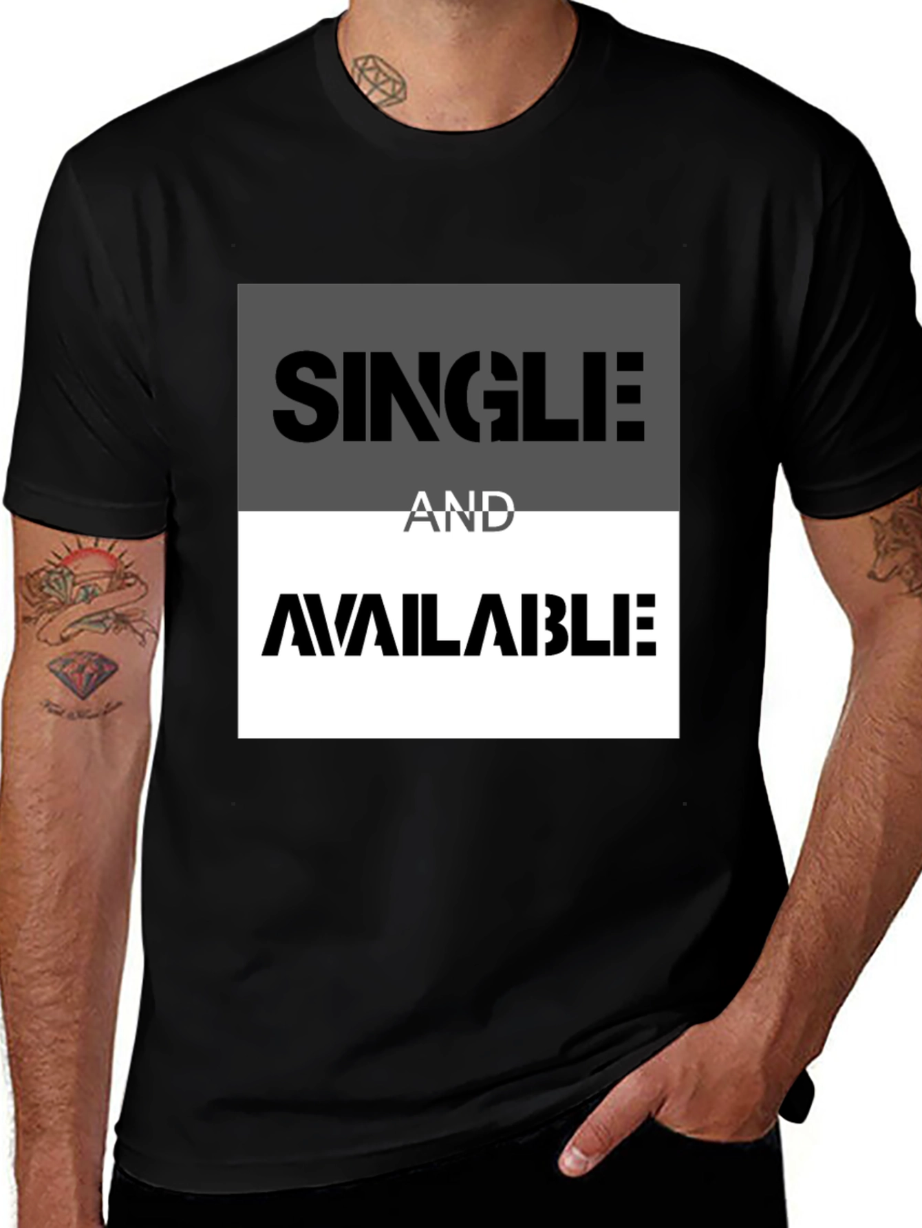 Variant 27 of Single and Available Graphic Tee - Black Cotton Blend