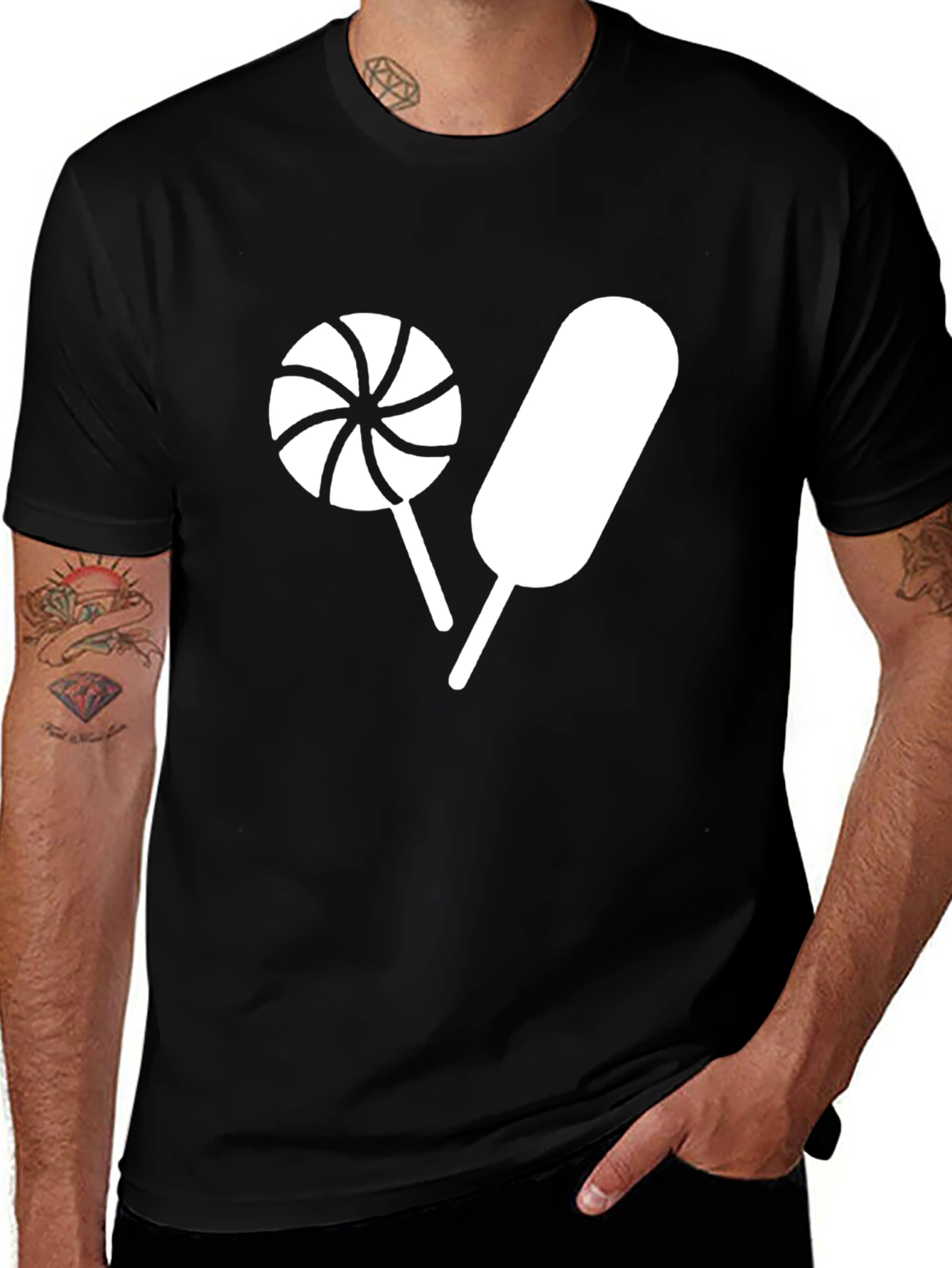 Variant 5 of Sweet Treat Tee: Lollipop & Ice Cream Design