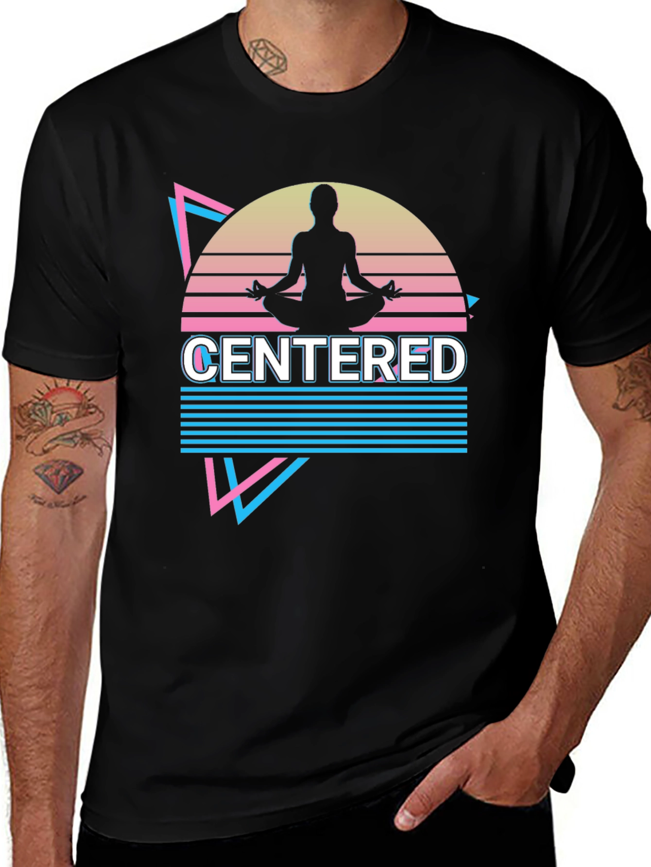 Variant 6 of Centered Mind T-Shirt Yoga Meditation Design