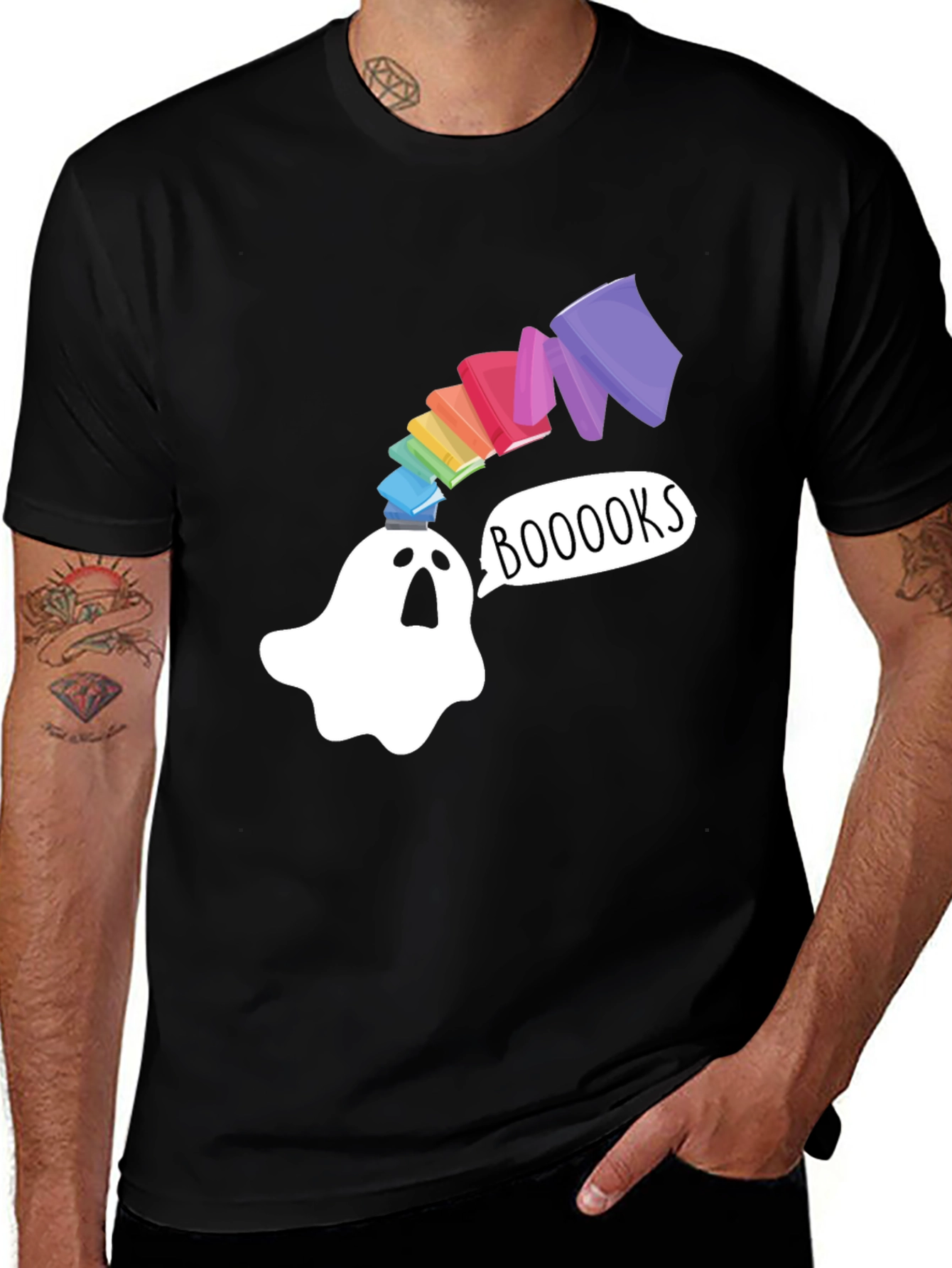 Variant 28 of Booooks Ghost T-Shirt - Book Lover Halloween Tee