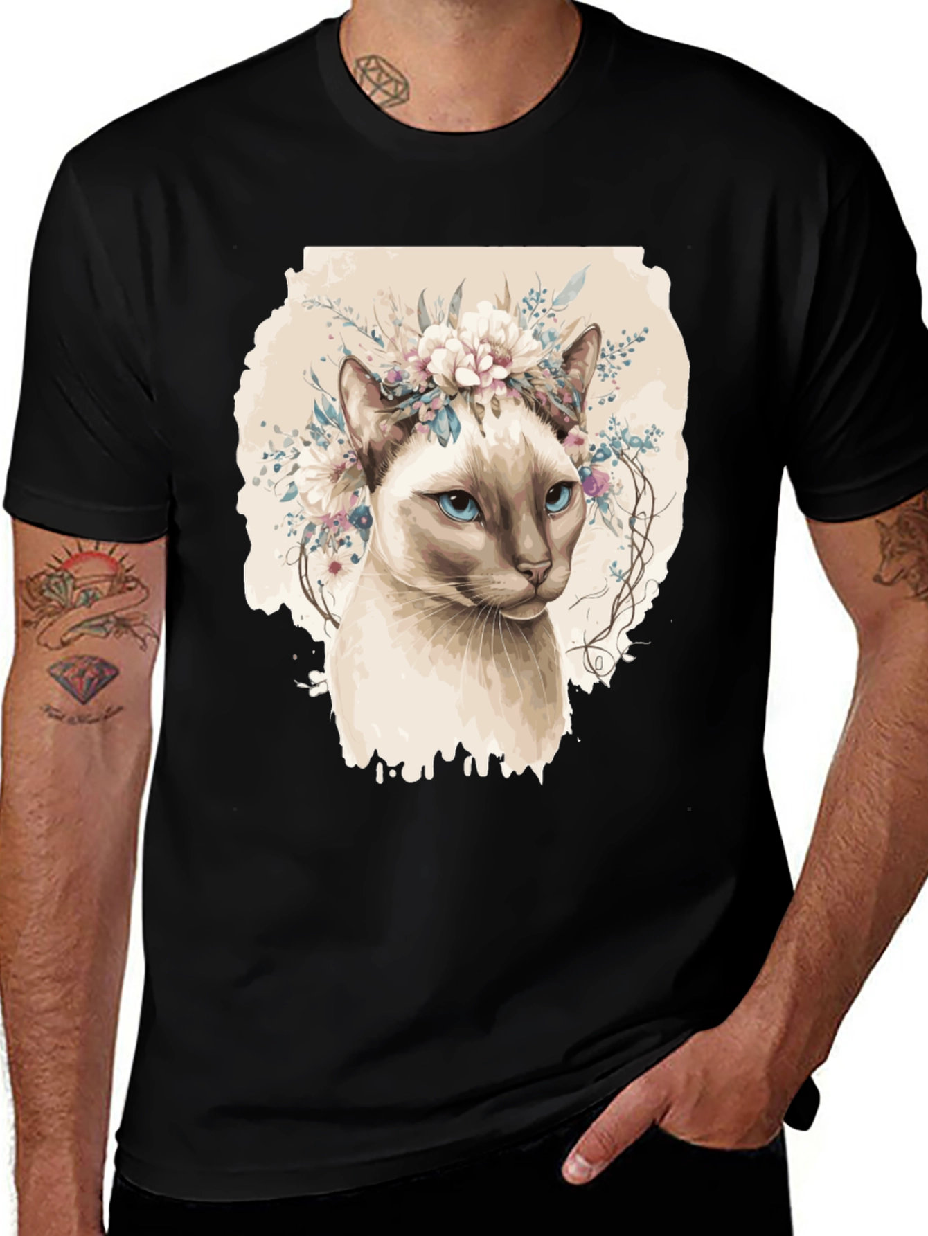 Variant 12 of Floral Crown Cat T-Shirt