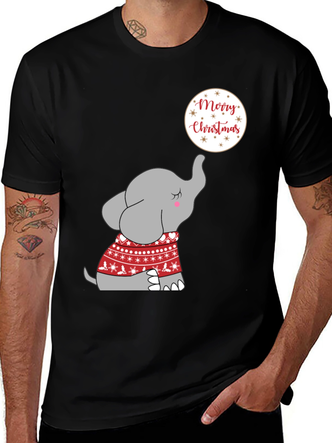 Variant 13 of Christmas Elephant T-Shirt
