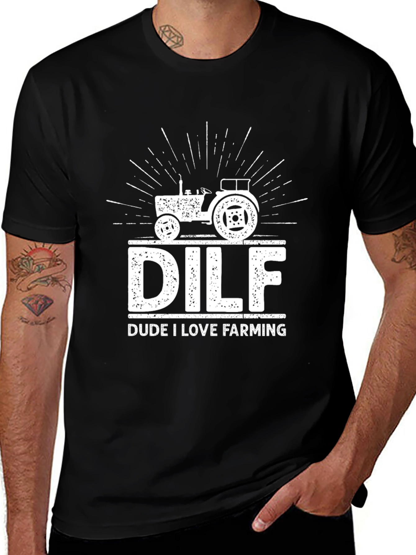 Variant 10 of DILF - Dude I Love Farming Graphic Tee