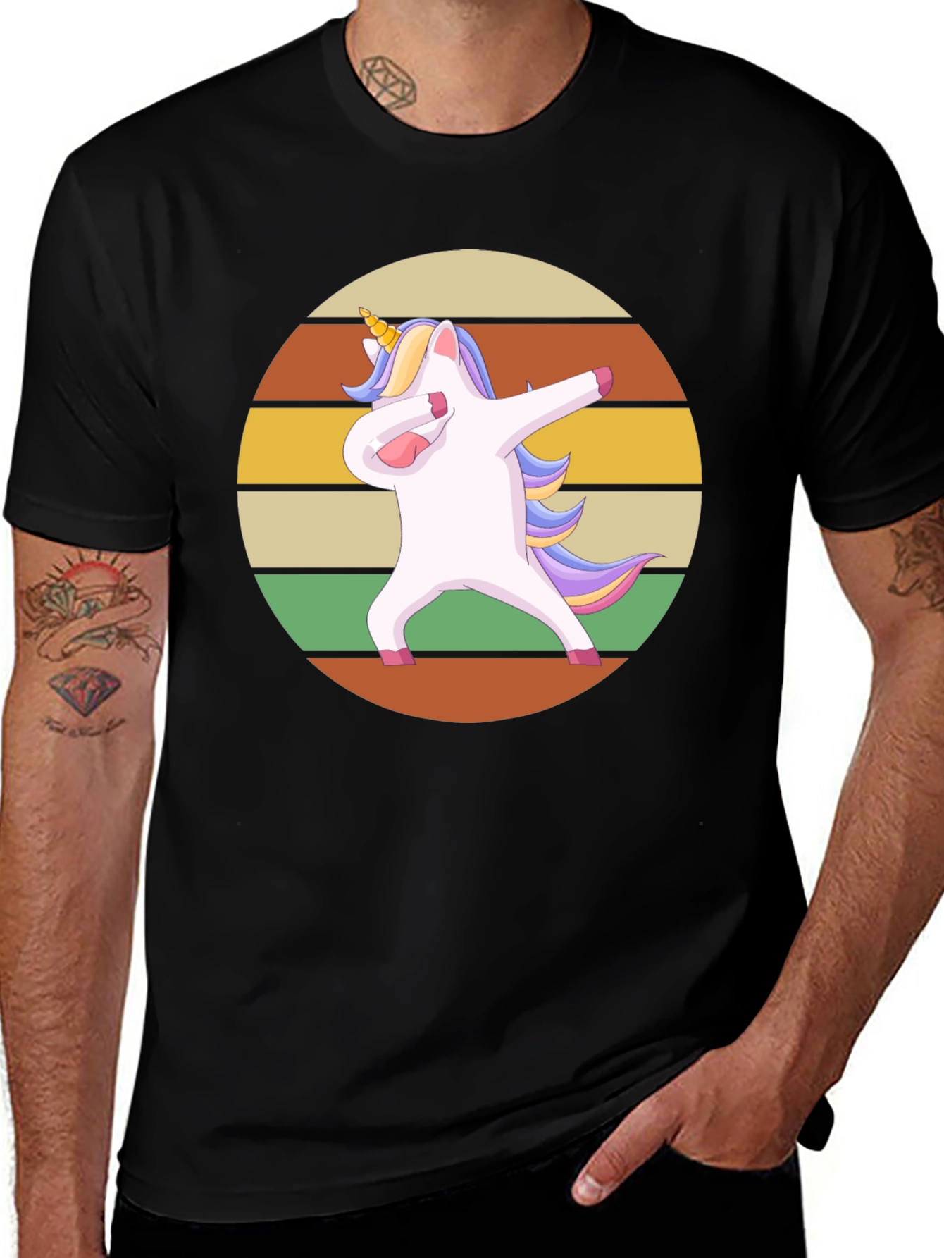 Variant 19 of Dabbing Unicorn Black T-Shirt - Fun & Stylish