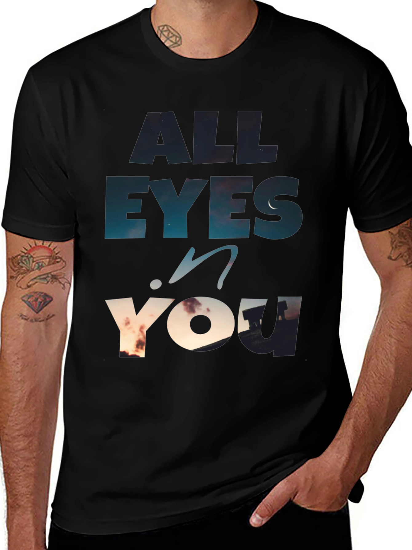Variant 5 of All Eyes On You Graphic Tee - Black