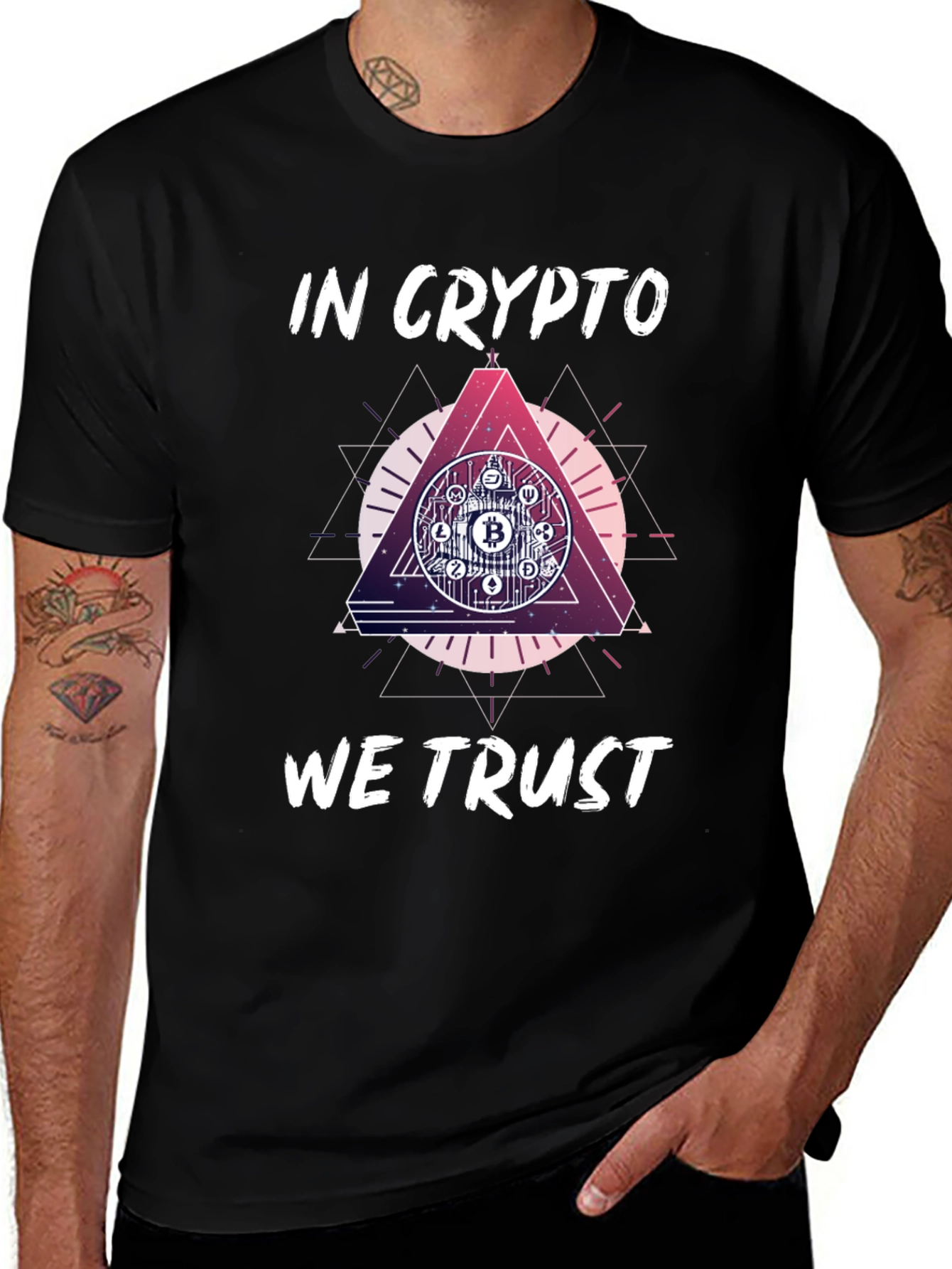 Variant 13 of Crypto T-Shirt - In Crypto We Trust Bitcoin Design