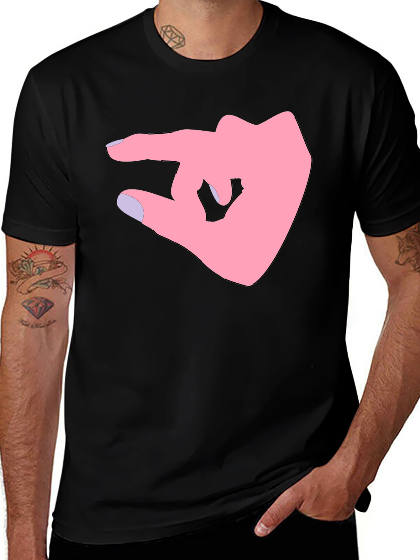 Variant 13 of Pinky Promise Graphic Tee - Black Cotton Shirt