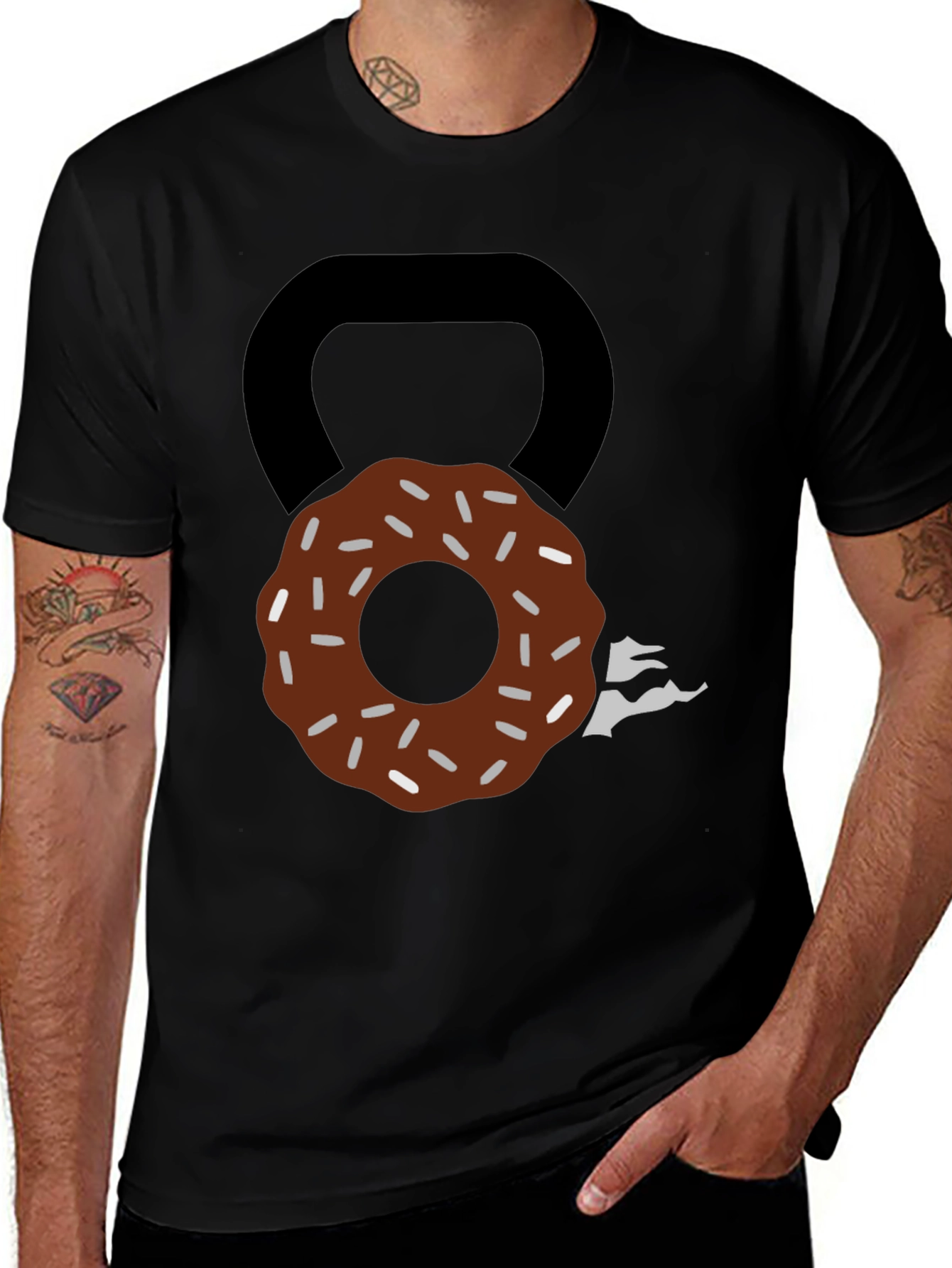 Variant 19 of Donut Kettlebell T-Shirt: Sweet Fitness Style