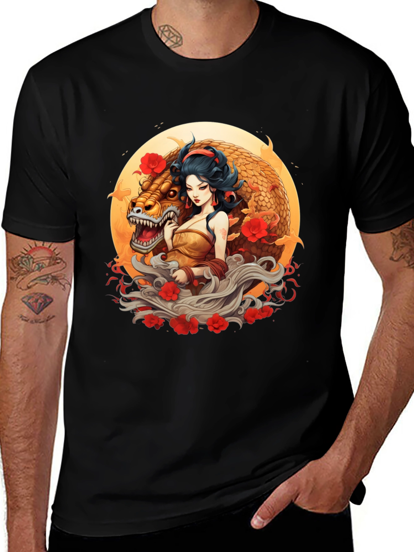 Variant 23 of Dragon Goddess Graphic Tee - Unique Art Design