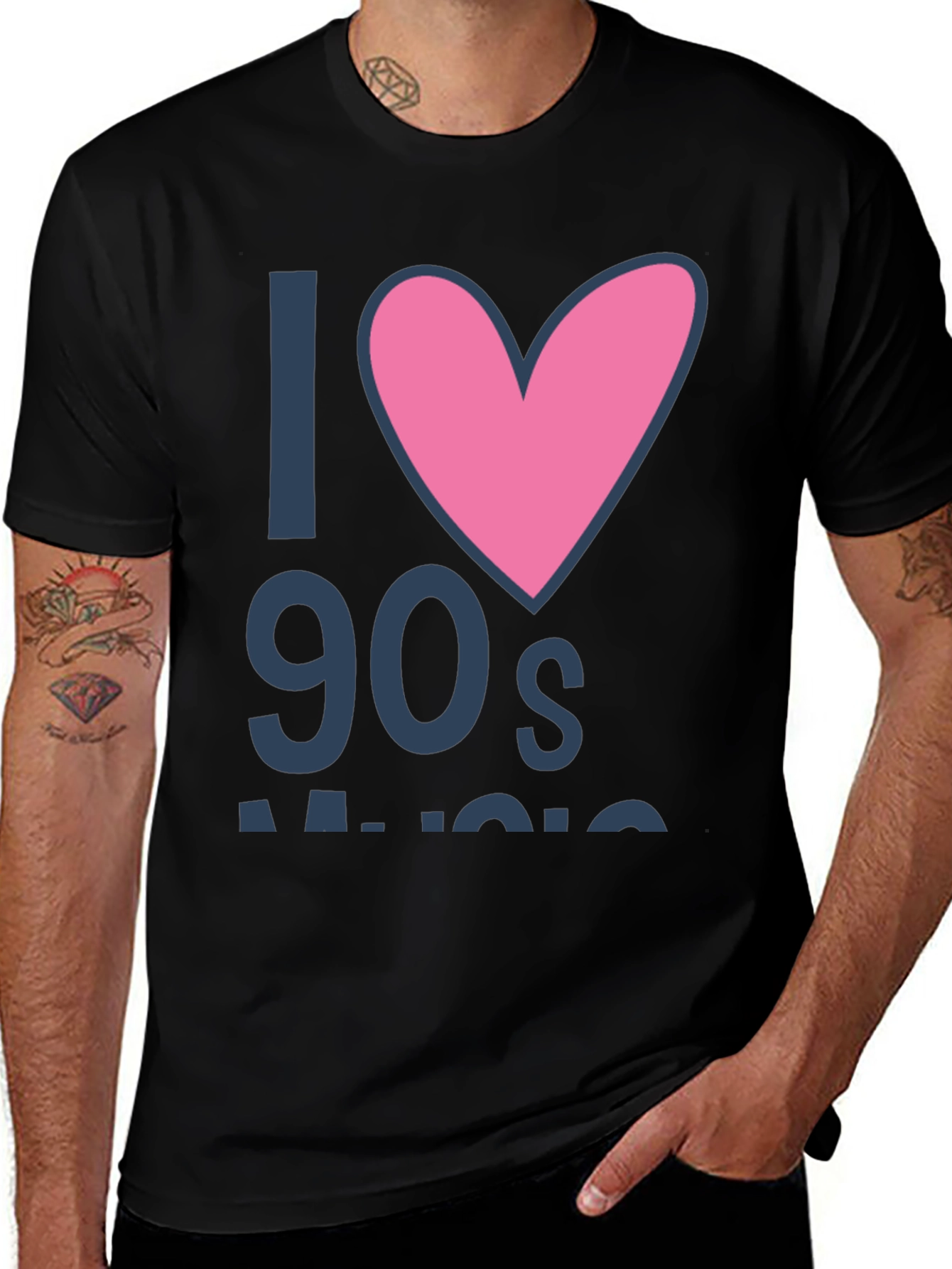 Variant 7 of I Love 90s Music Graphic T-Shirt
