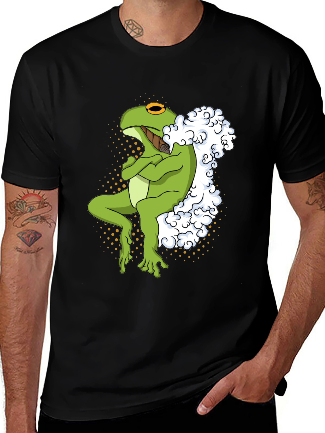 Cool Frog Smoking Graphic T-Shirt
