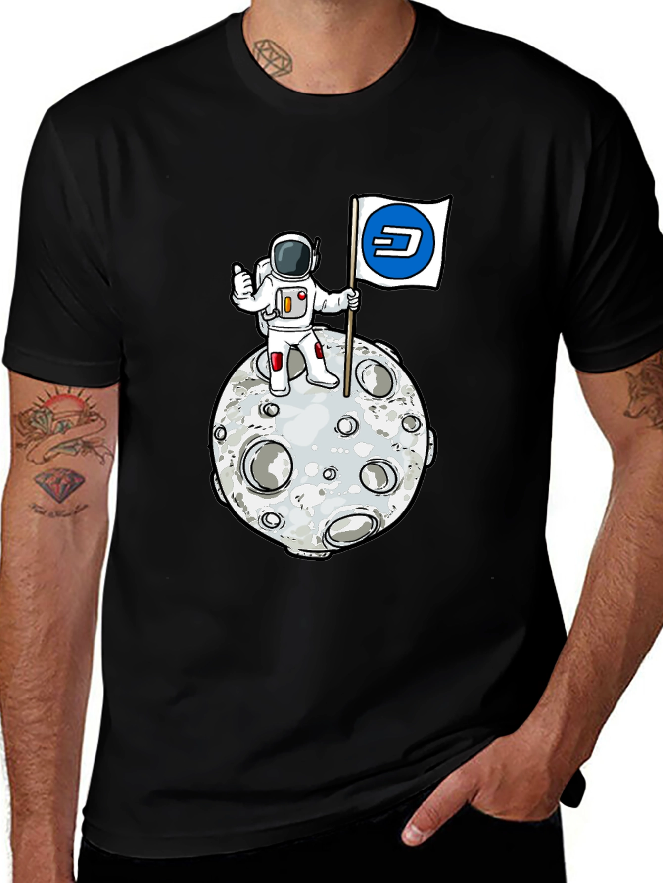 Variant 8 of Astronaut Moon Landing Dash Crypto T-Shirt