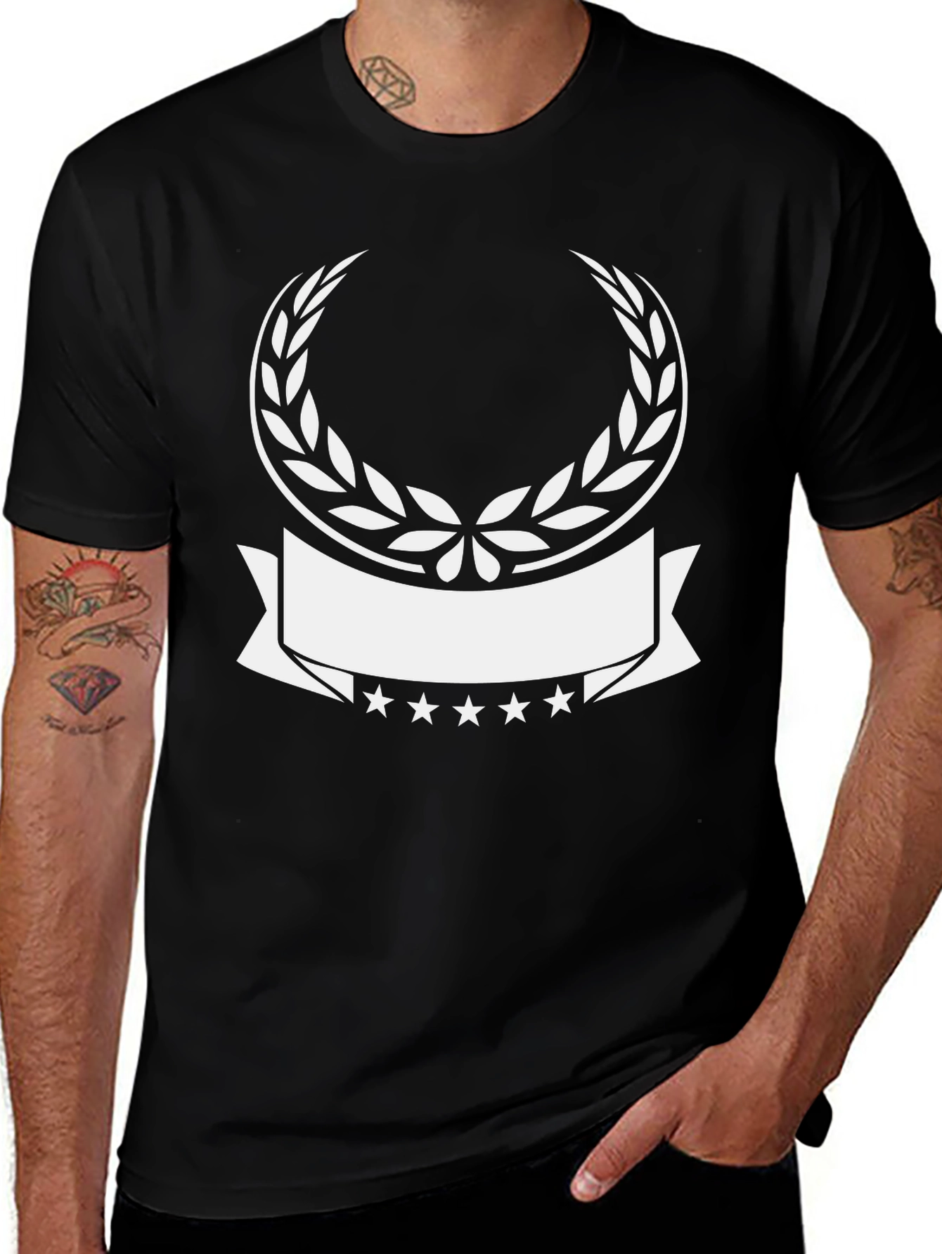 Variant 11 of Customizable Graphic T-Shirt with Laurel Wreath Design