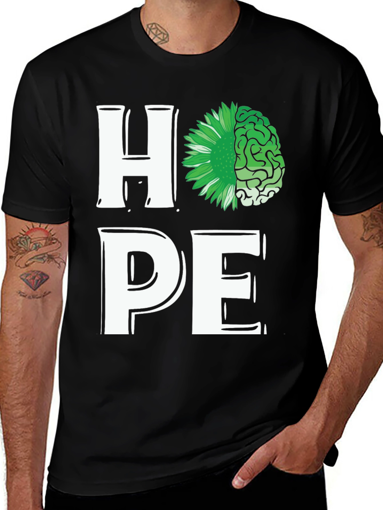Black Hope Mental Health Awareness T-Shirt main image