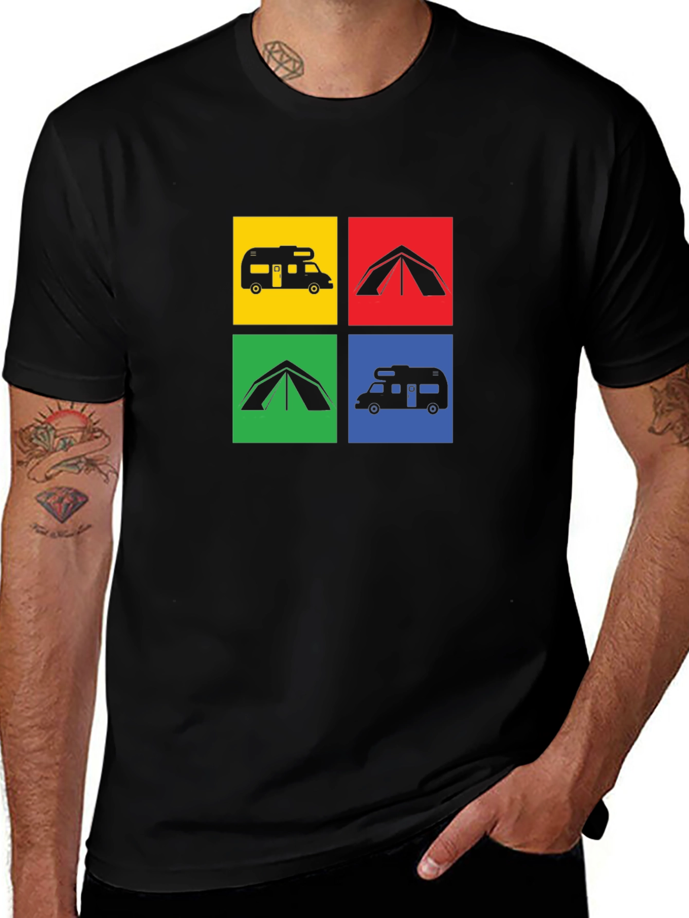 Variant 19 of Camping Adventure T-Shirt: RV & Tent Design