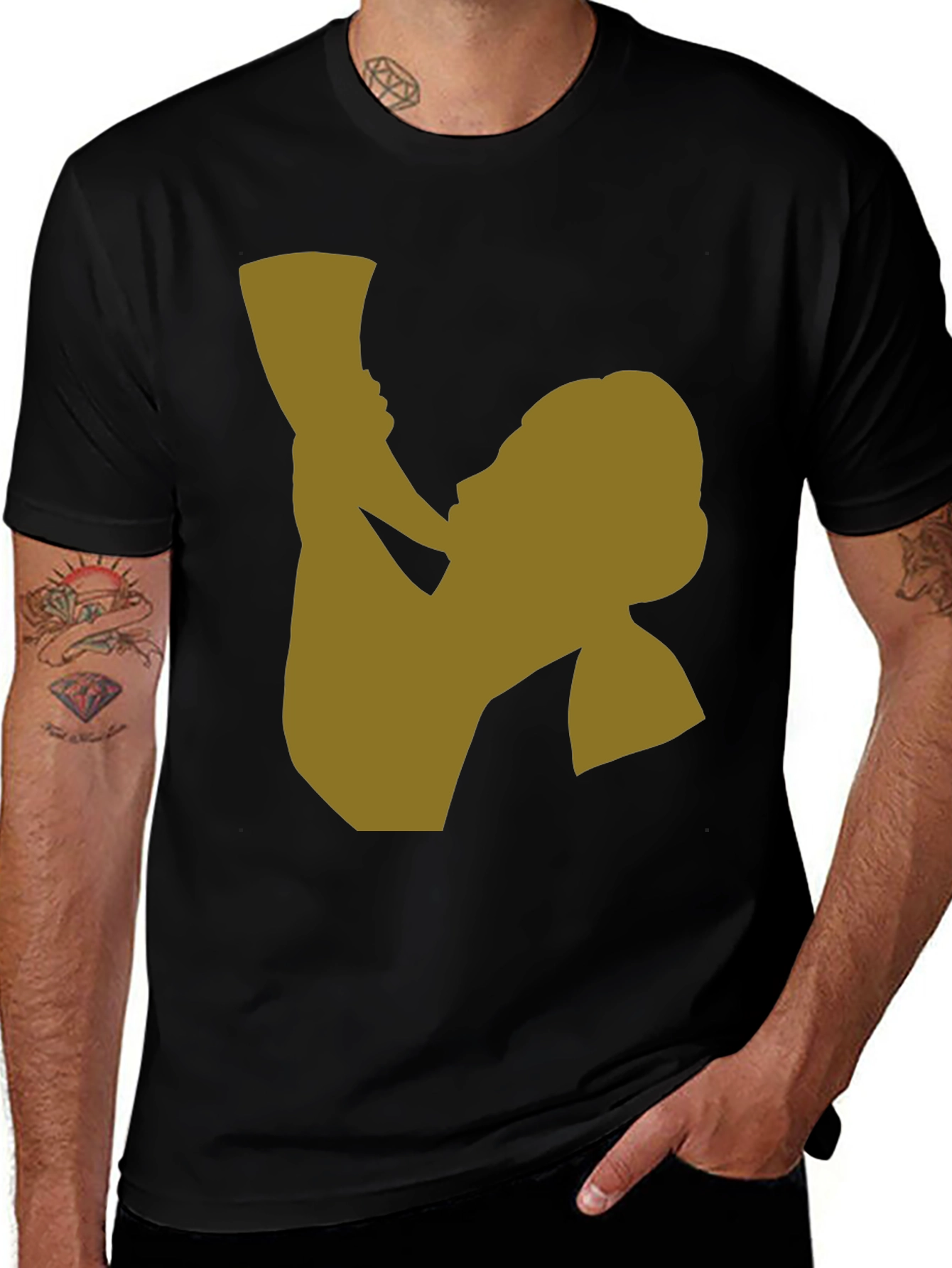Silhouette Graphic Tee - Black Cotton Blend